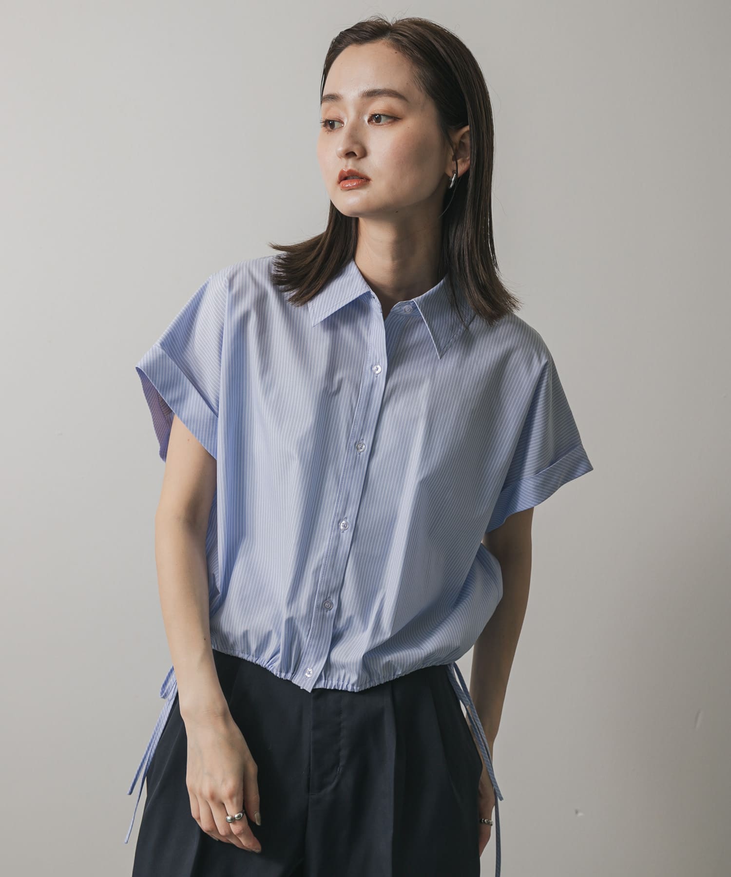 クロップドバルーンブラウス L.BLU×WHT one