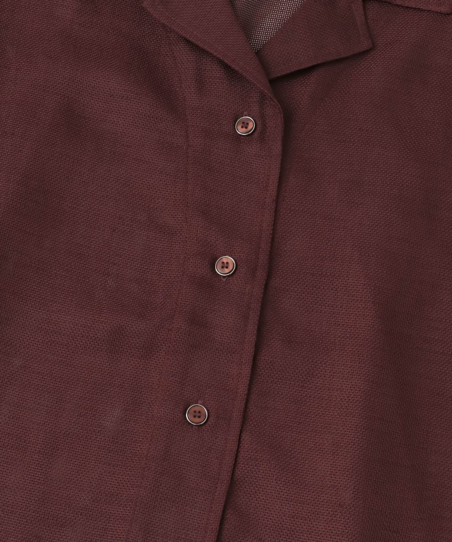 リネンライクメッシュシャツ BROWN one