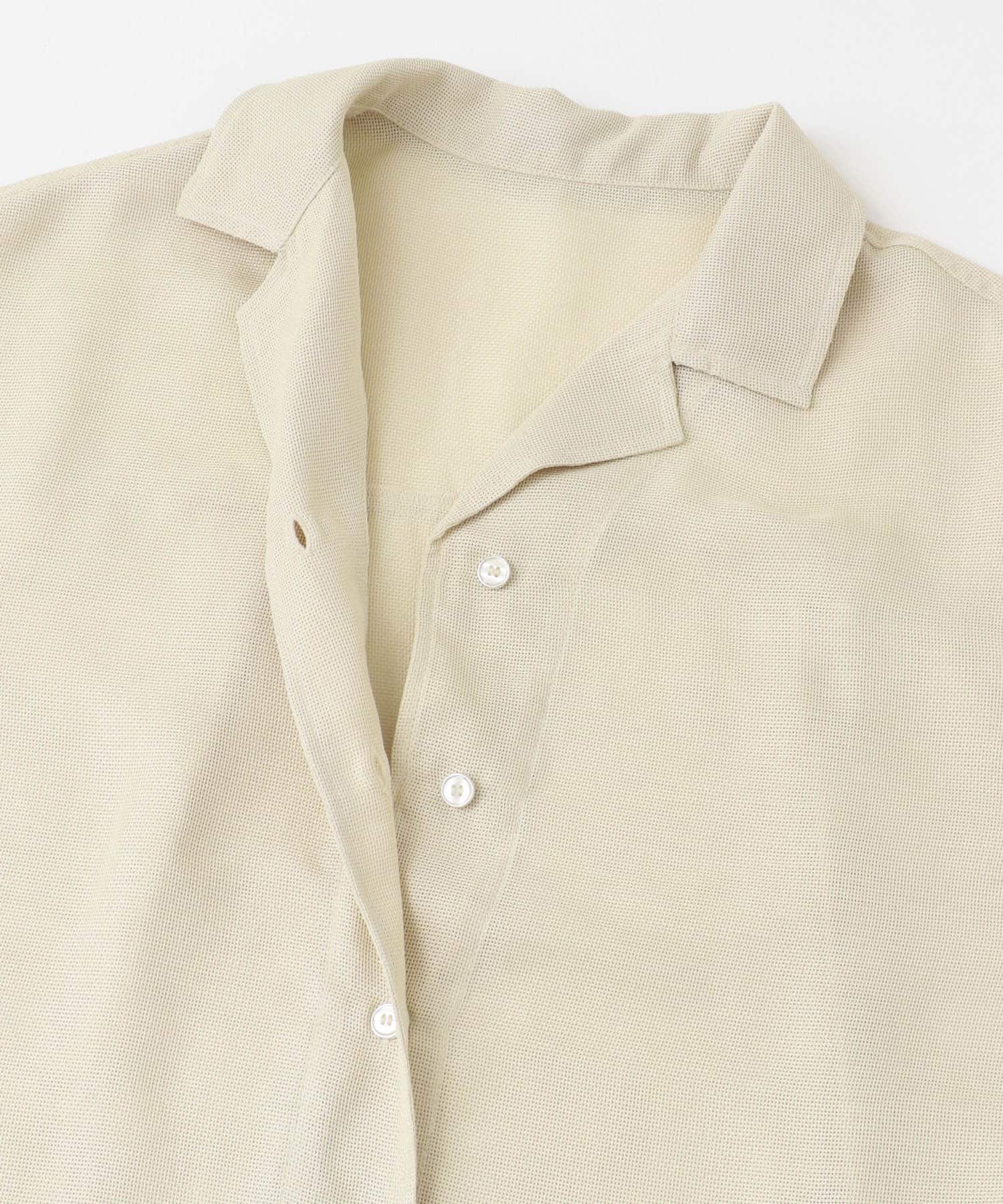 リネンライクメッシュシャツ IVORY one
