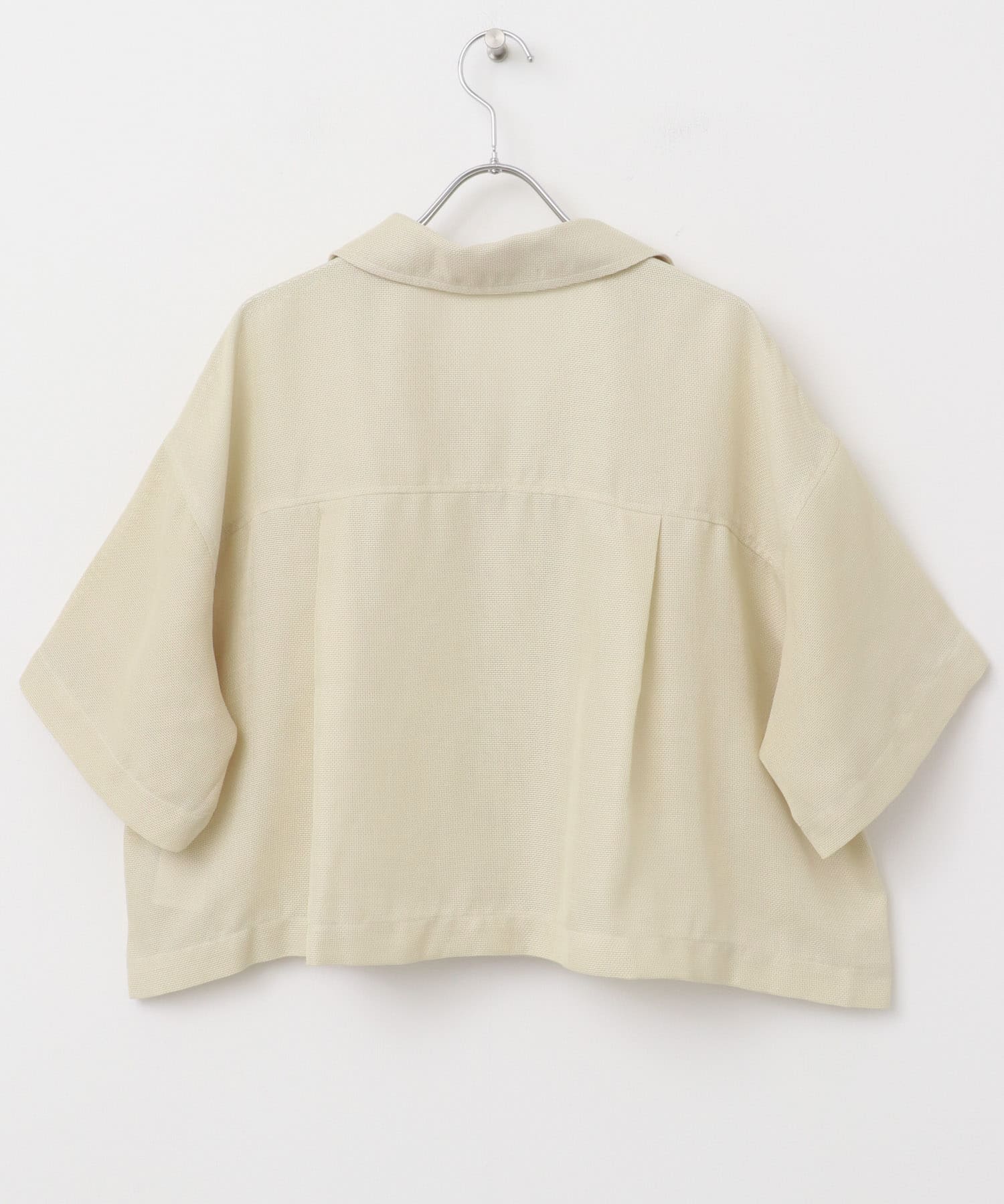 リネンライクメッシュシャツ IVORY one