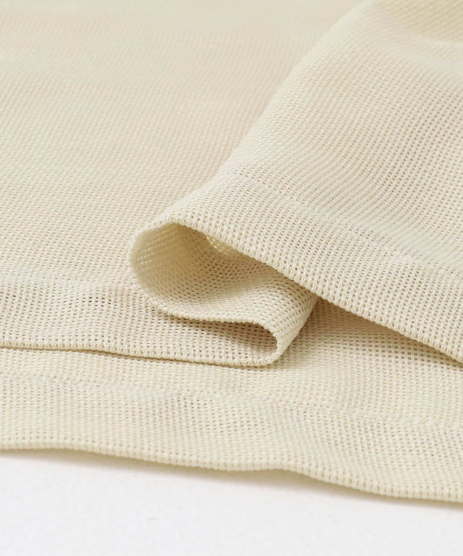 リネンライクメッシュシャツ IVORY one