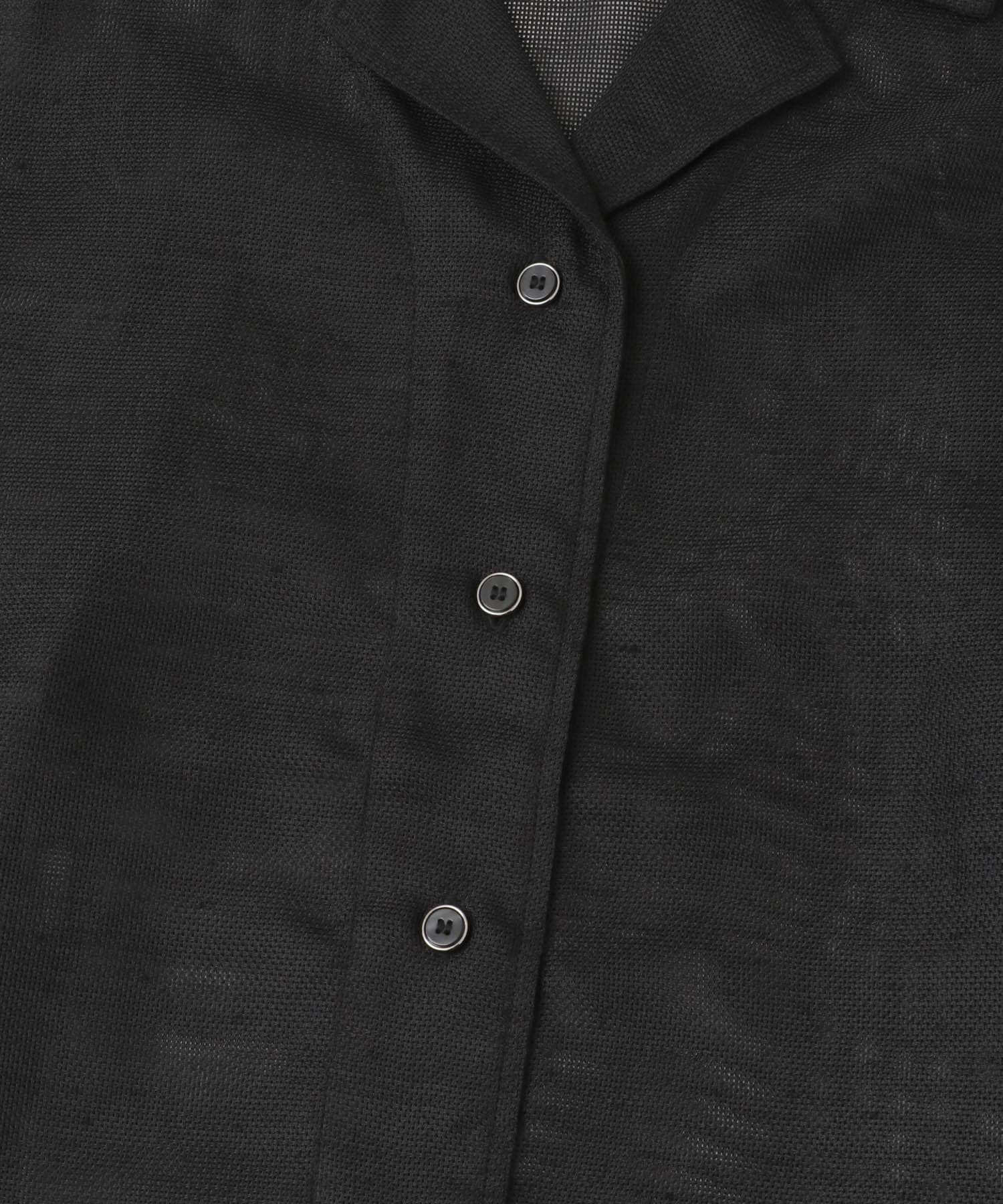 リネンライクメッシュシャツ BLACK one