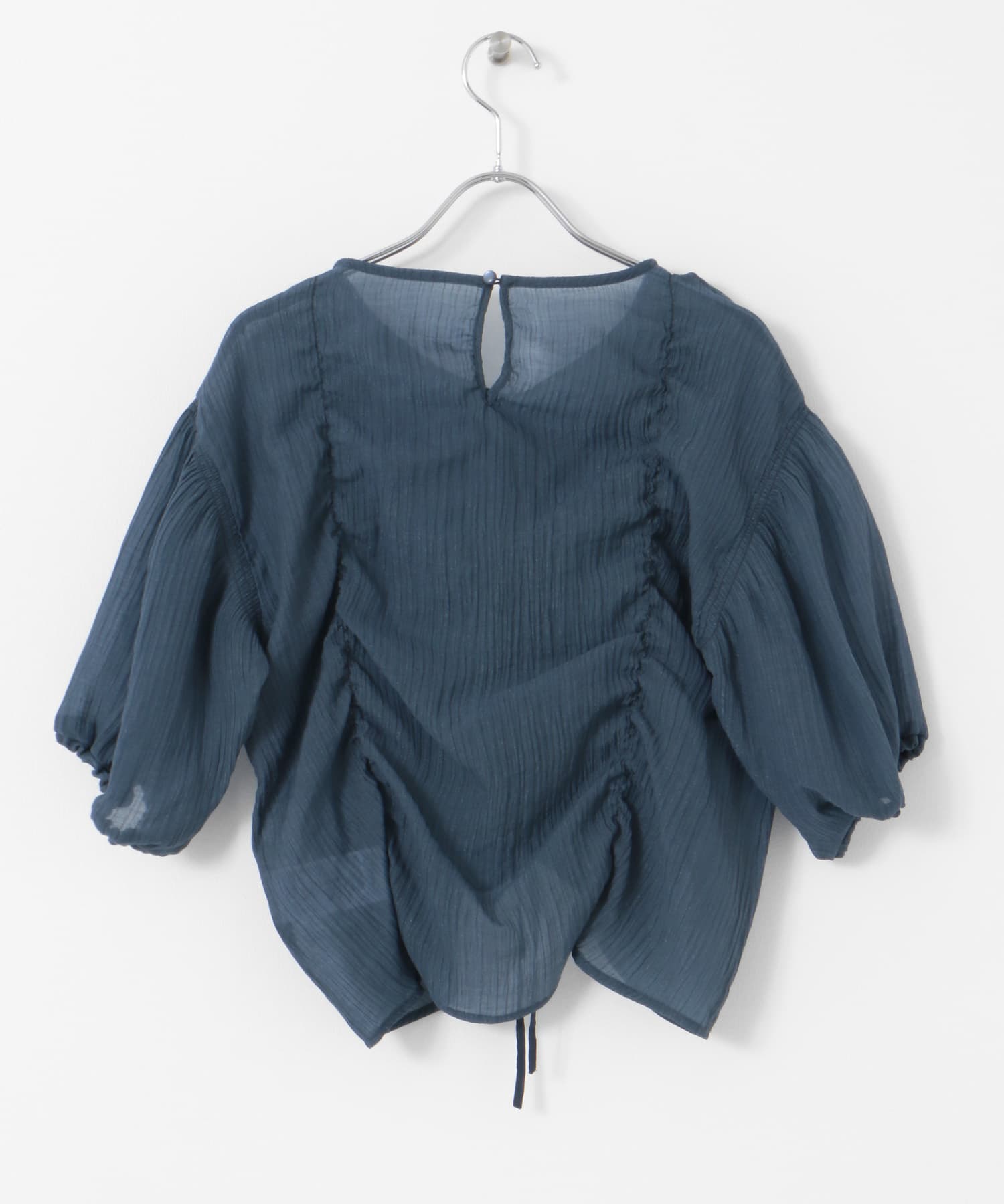 シャーリングブラウス(5分袖) TURQUOISE one