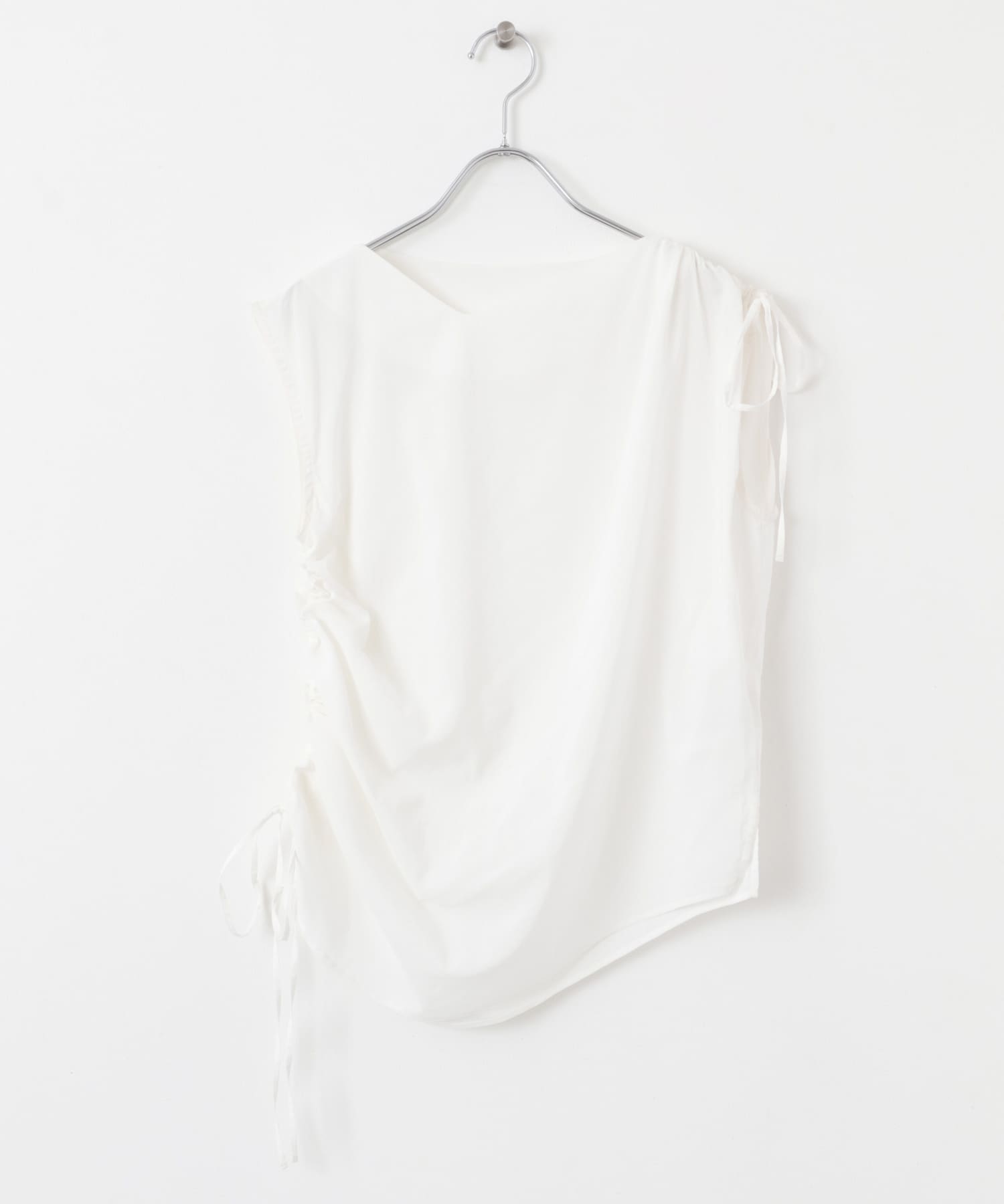 アシンメトリーシャーリングトップ IVORY one