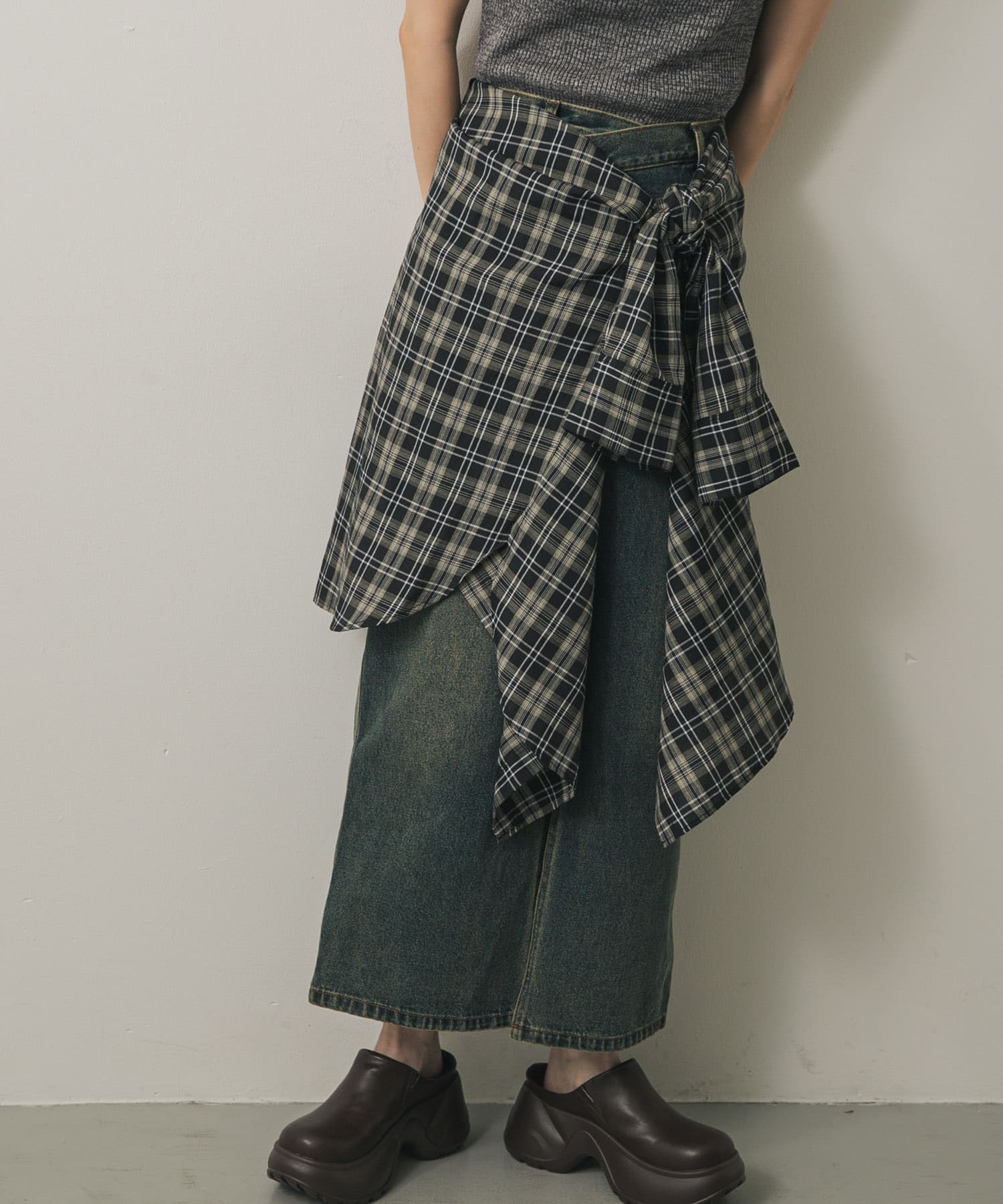 『UR TECH』『UVカット』チェックルーズシャツ