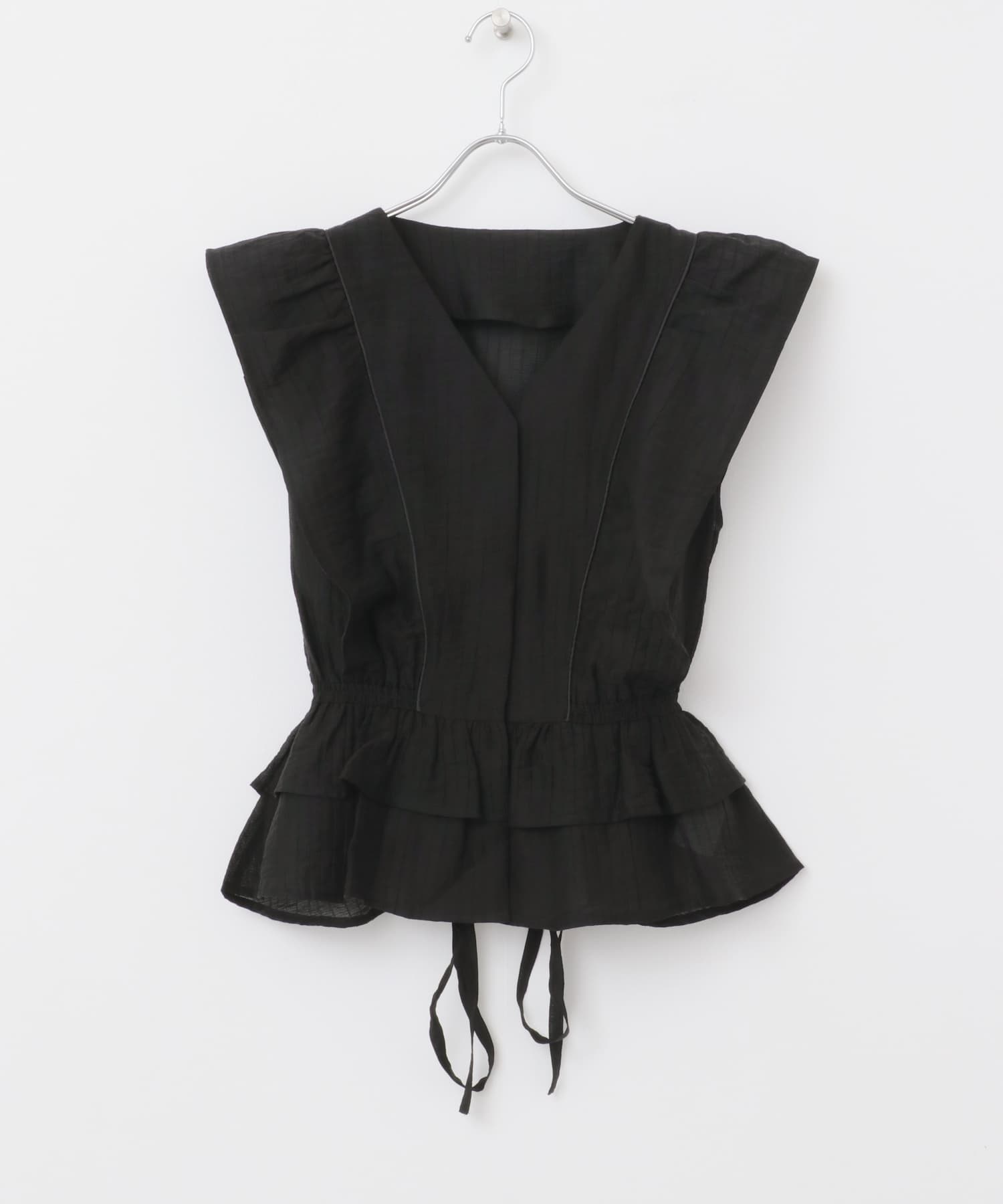 フリルフレンチブラウス BLACK one