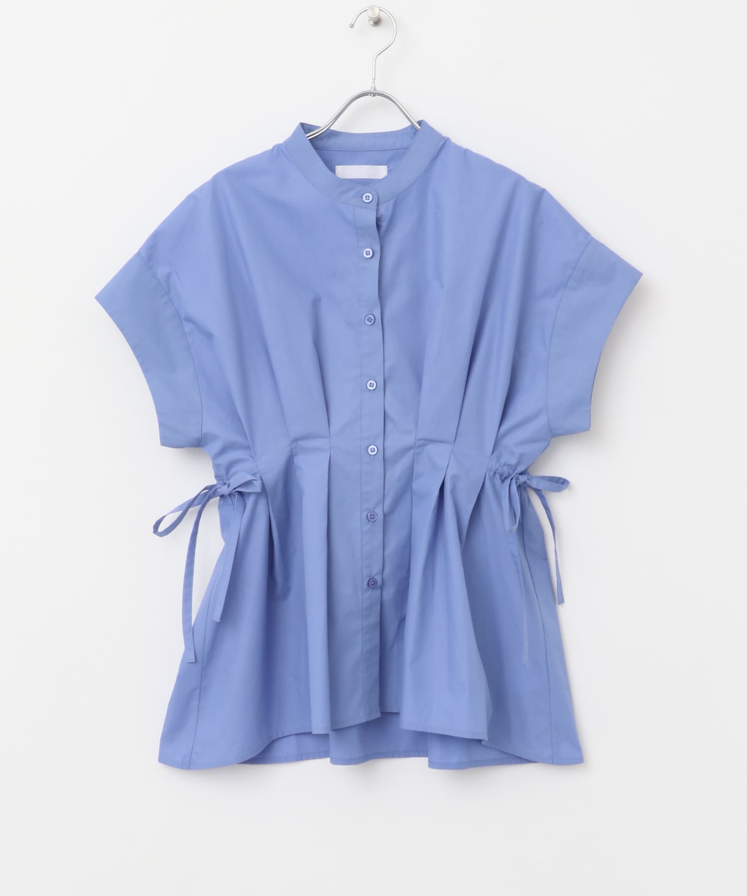 ウエストタックチュニックブラウス BLUE one