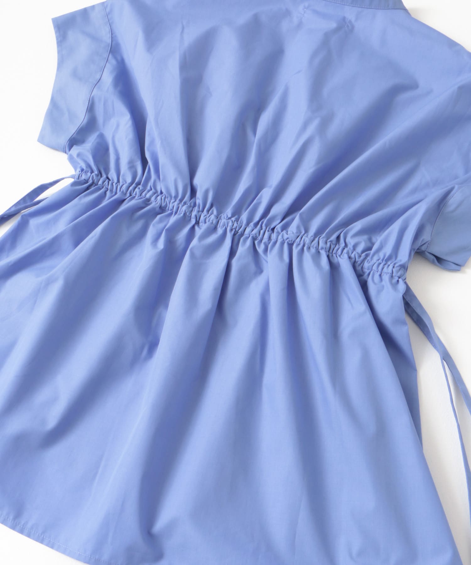 ウエストタックチュニックブラウス BLUE one