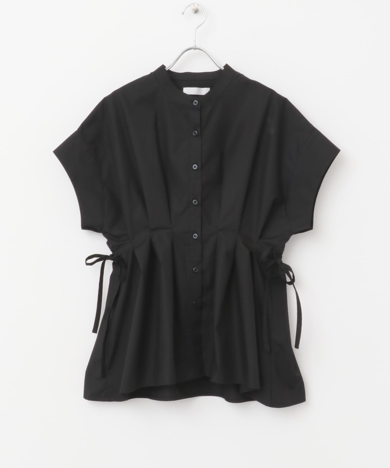 ウエストタックチュニックブラウス BLACK one