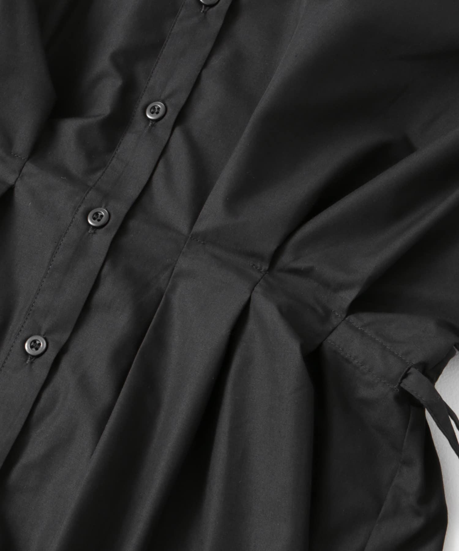 ウエストタックチュニックブラウス BLACK one