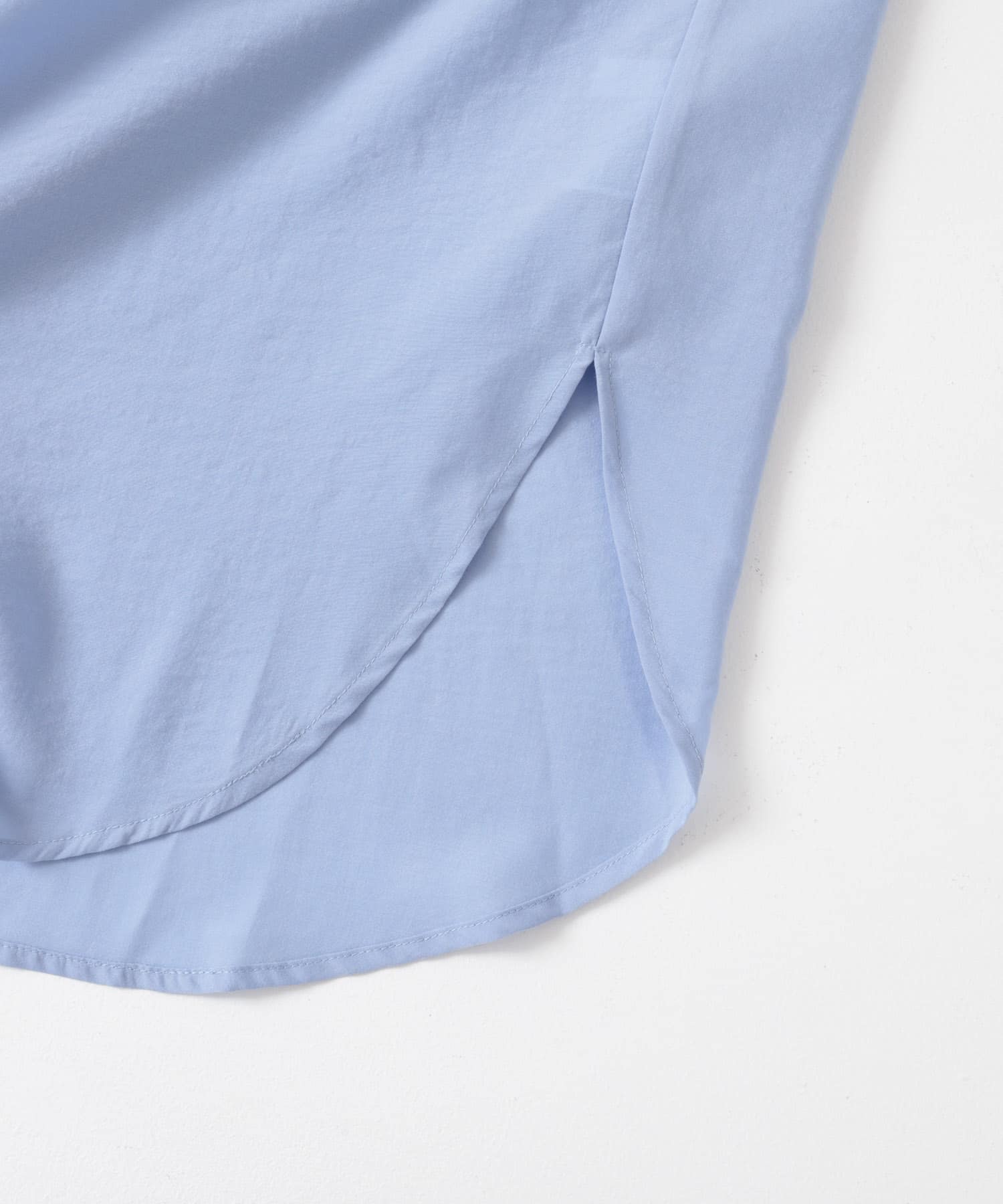 リネンライクショルダースリットシャツ L.BLUE one