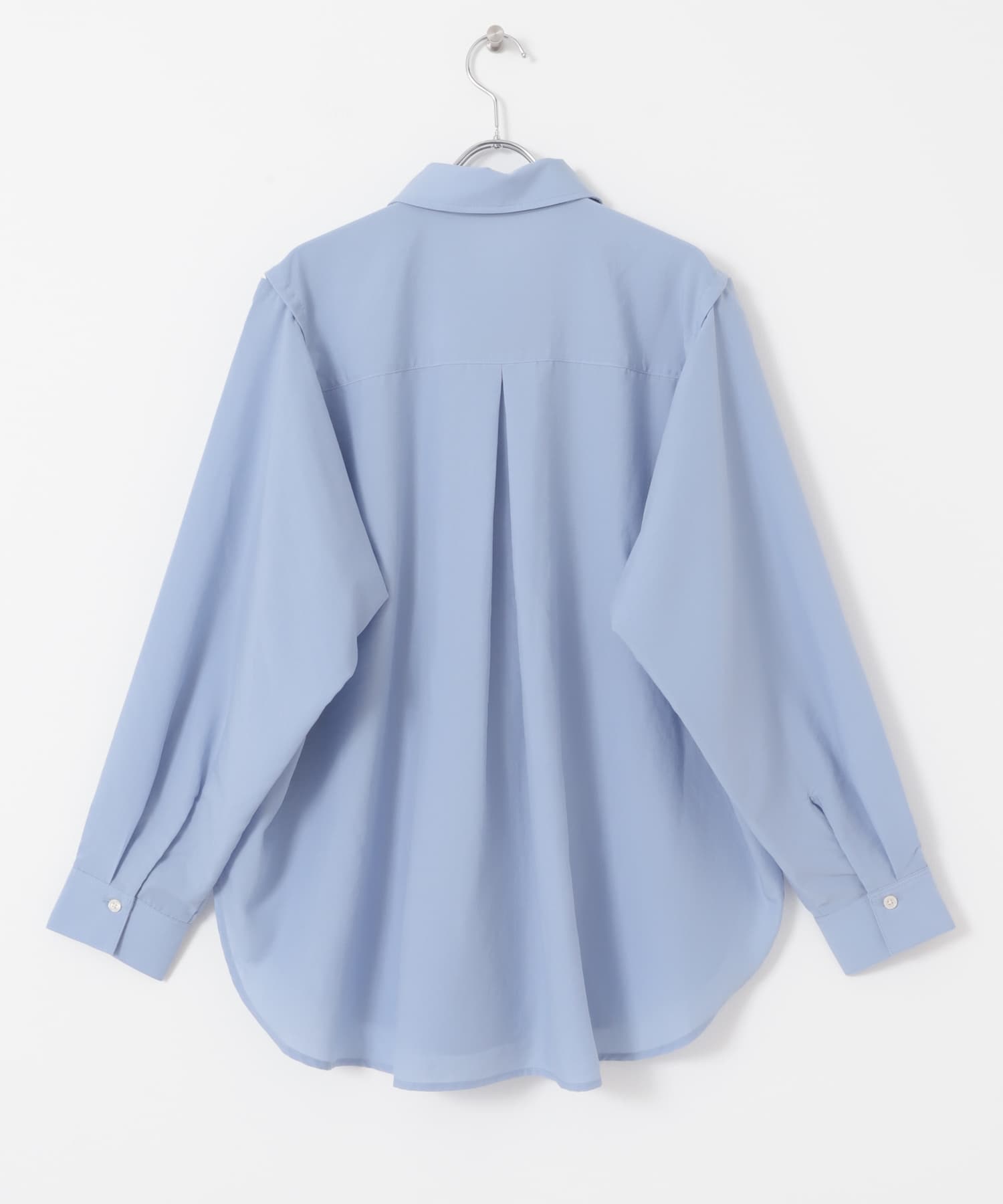 リネンライクショルダースリットシャツ L.BLUE one