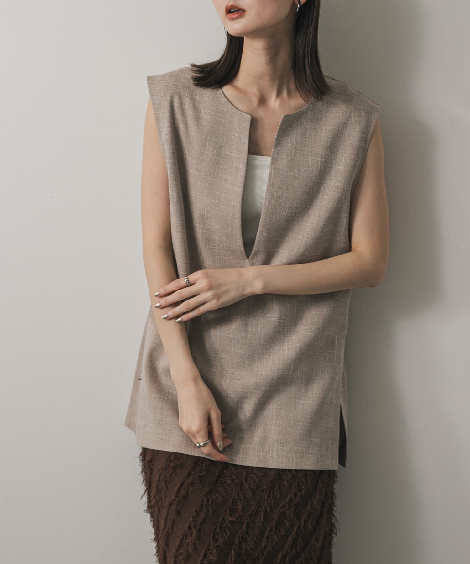 スキッパーツイードベスト