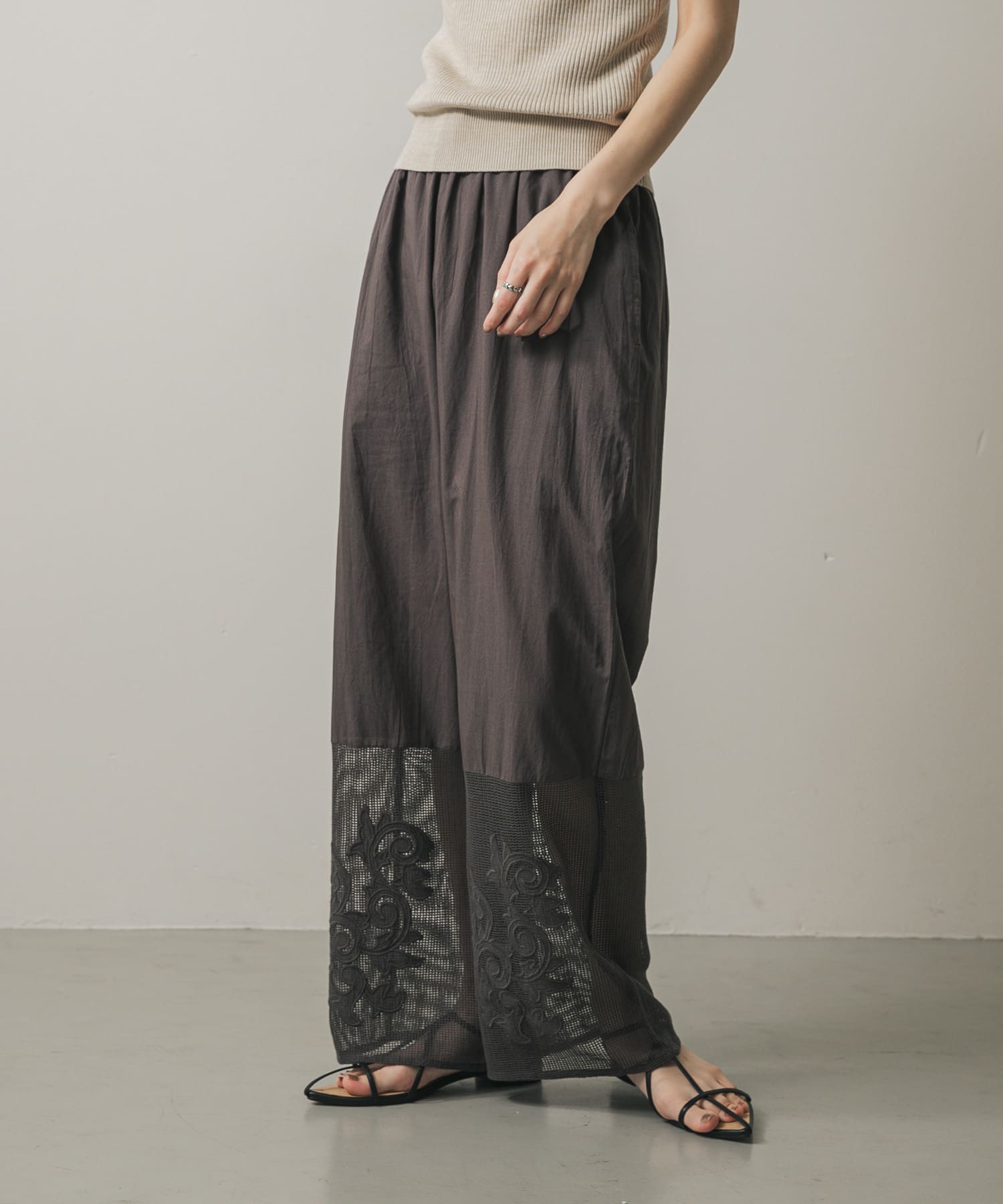 インドシシュウメッシュイージーパンツ