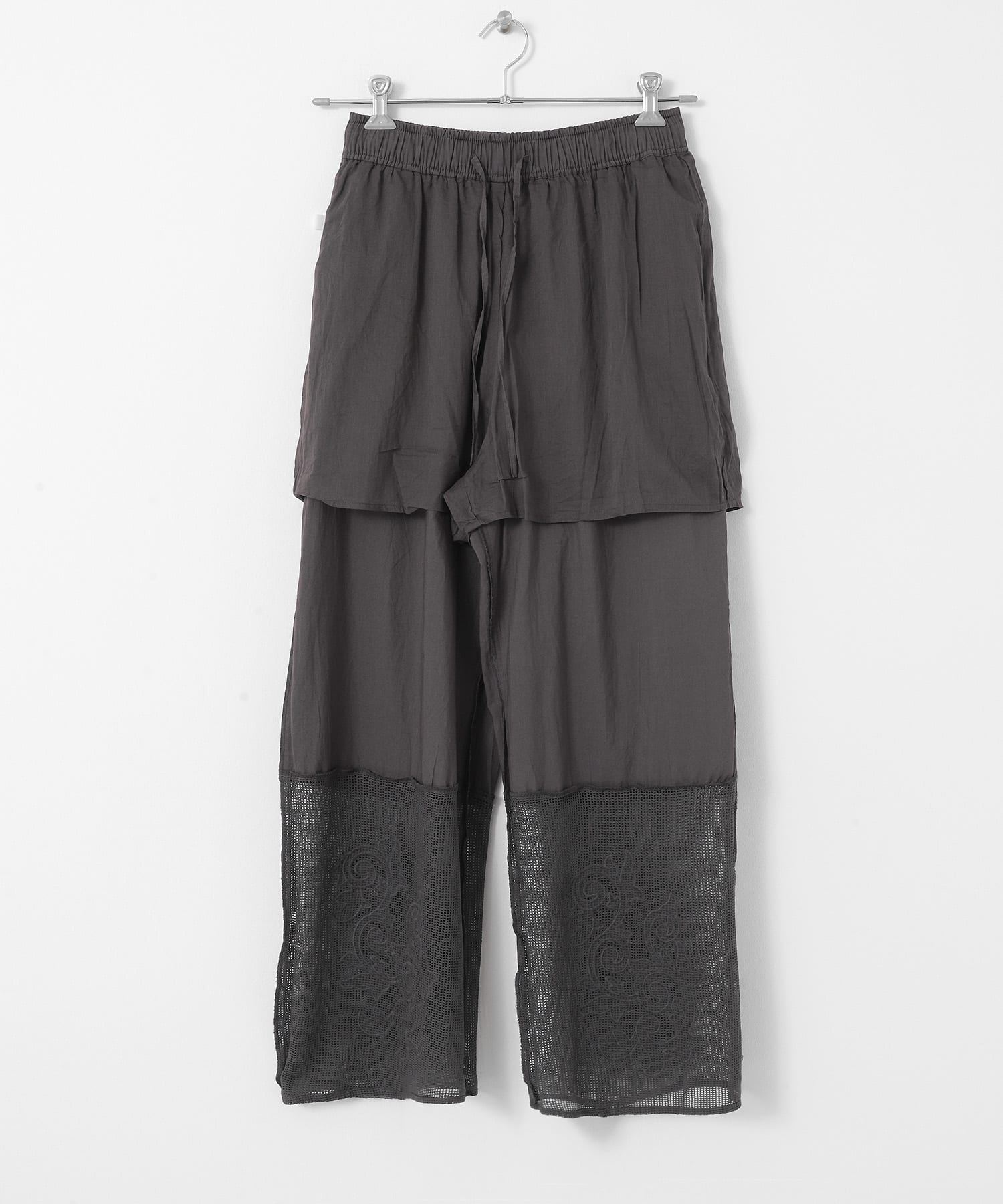 インドシシュウメッシュイージーパンツ CHARCOAL one