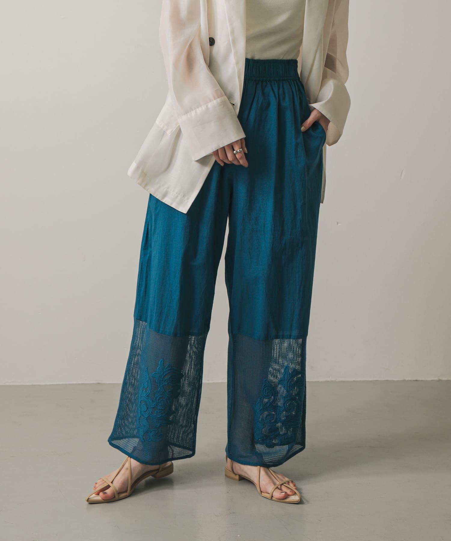 インドシシュウメッシュイージーパンツ