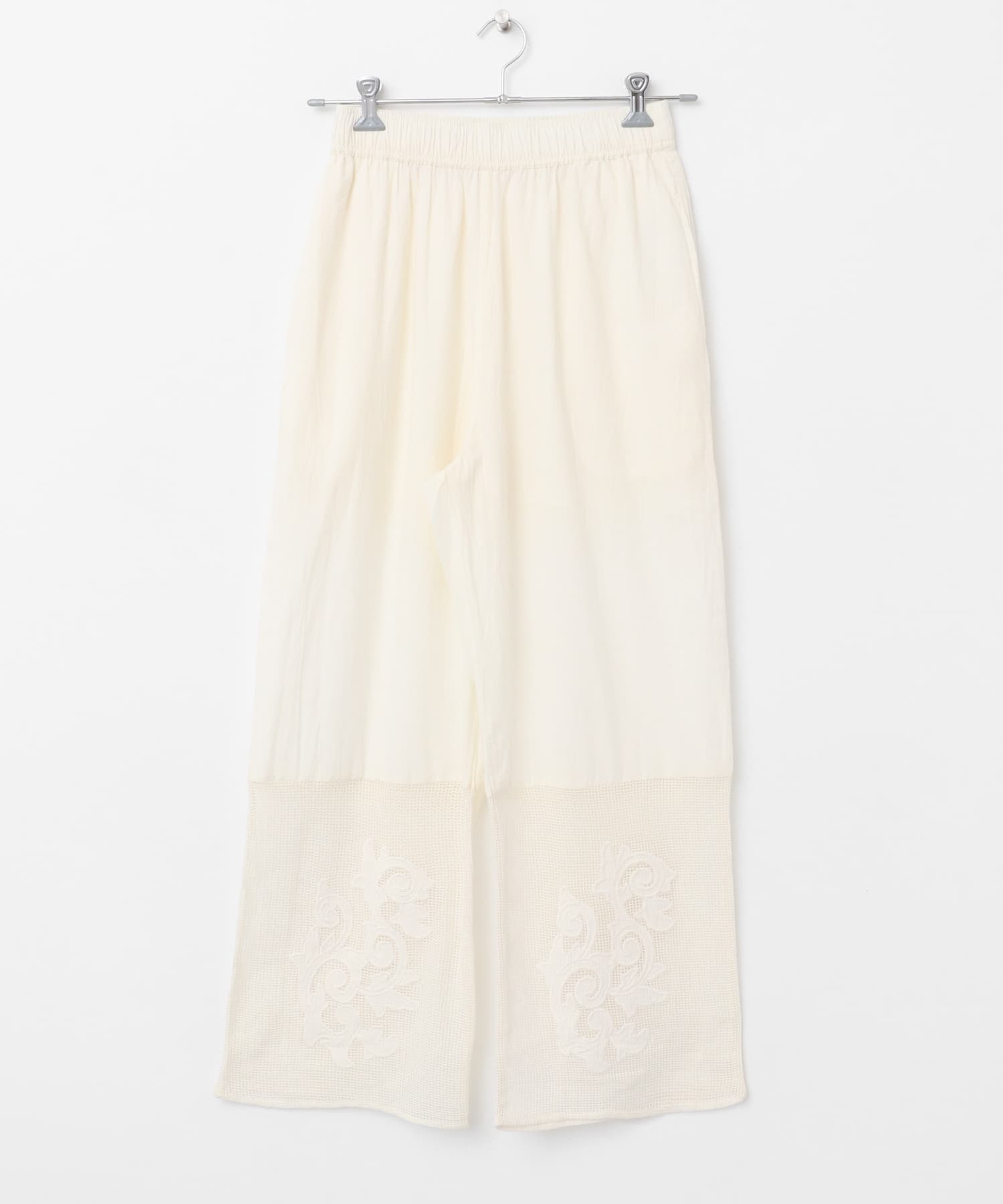 インドシシュウメッシュイージーパンツ IVORY one