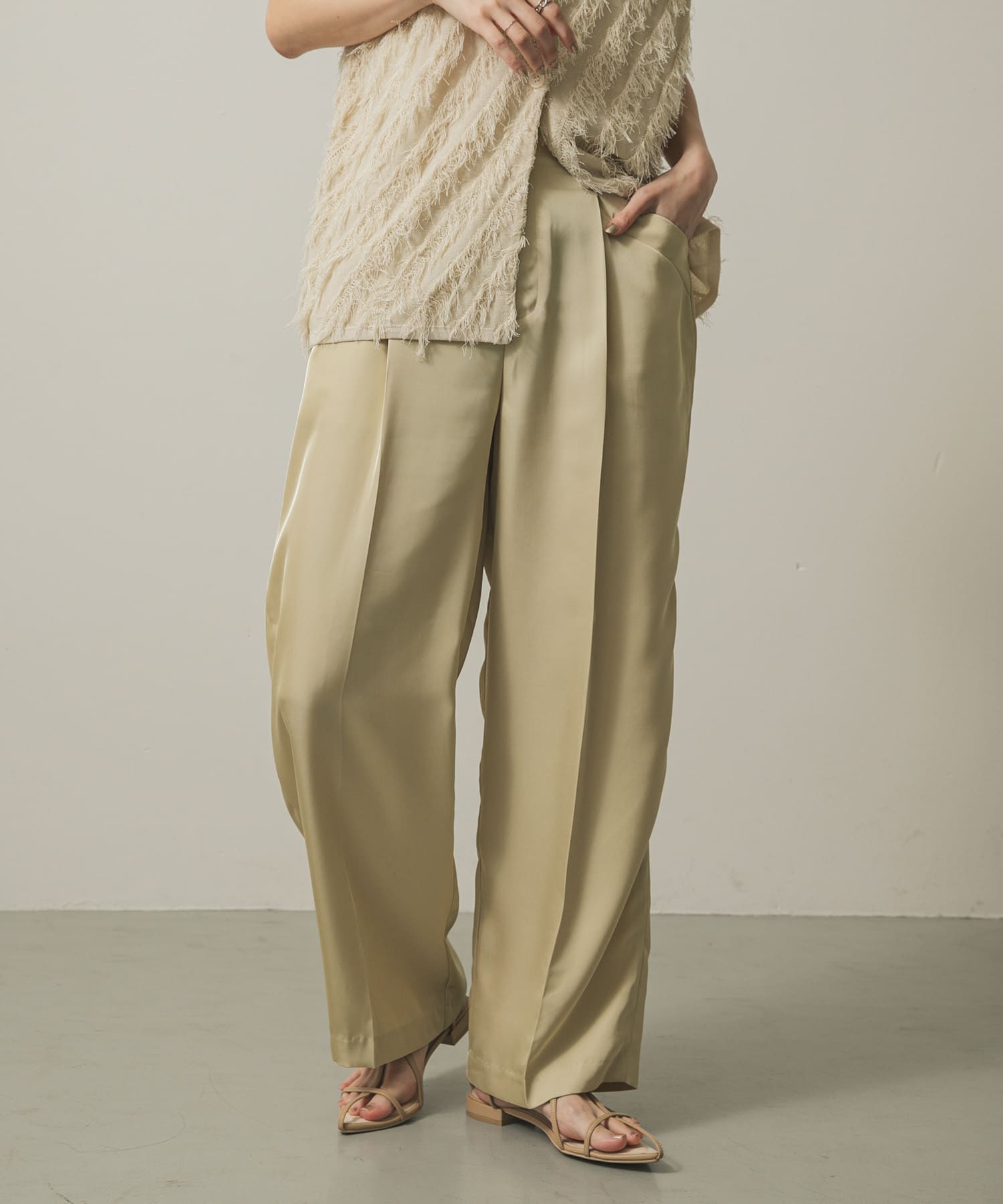 ツイルサテンパンツ