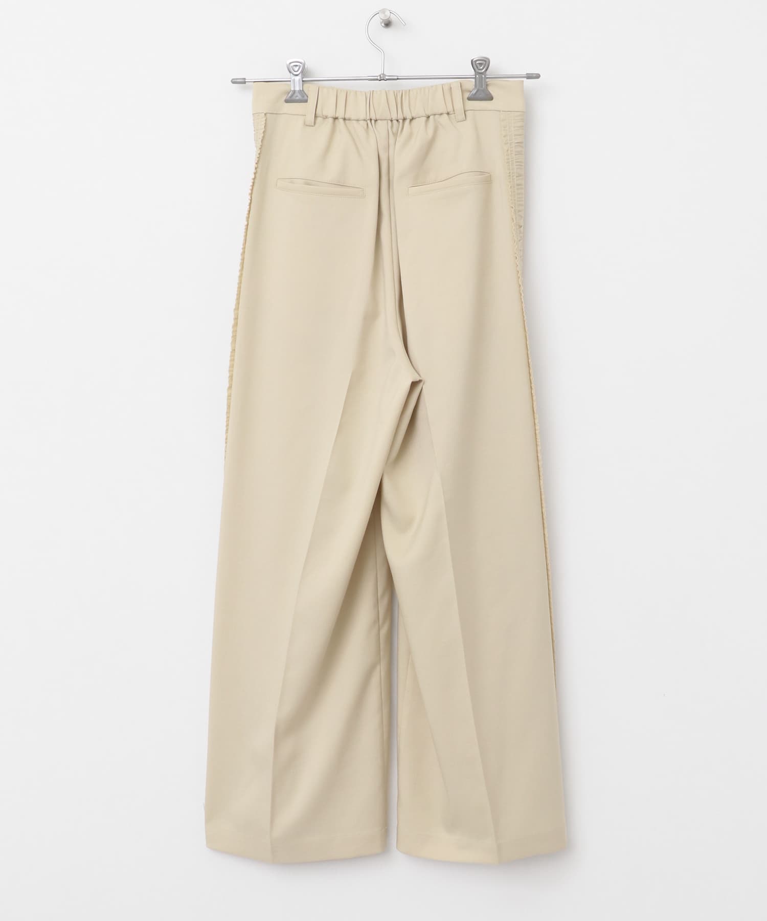 サイドフリルタックスラックス BEIGE S