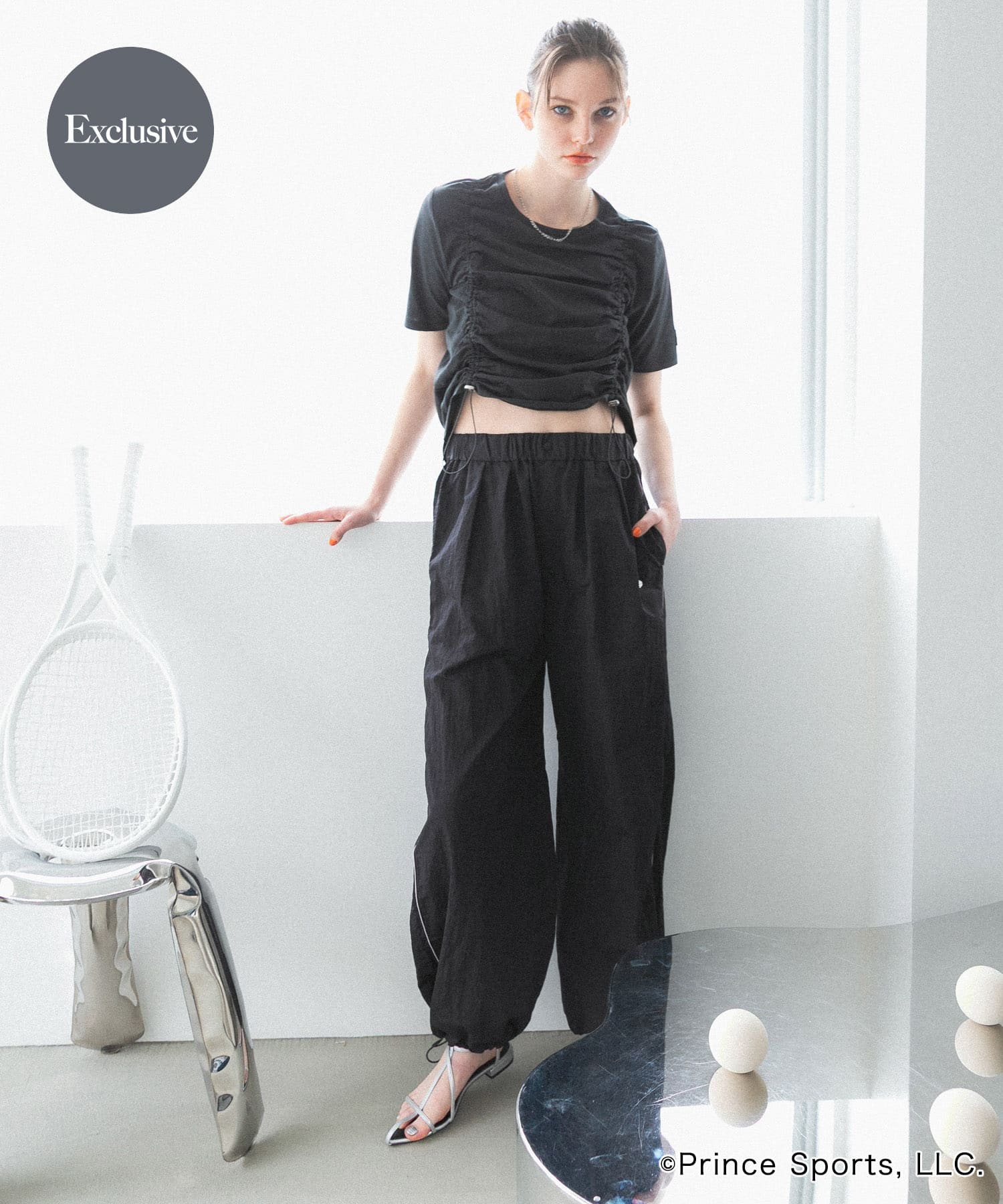 『別注』prince　ナイロンラインパンツ