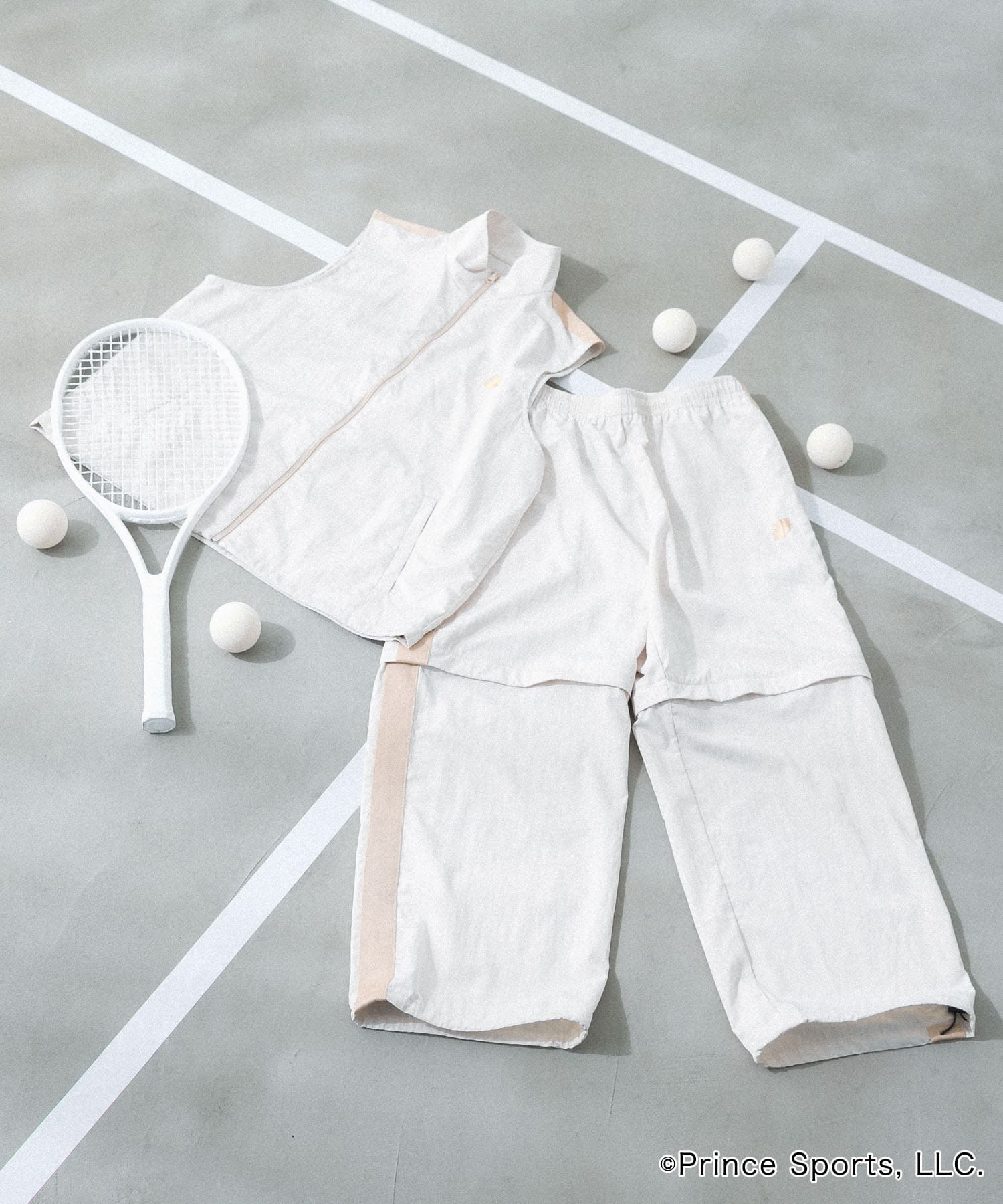 『別注』prince　ナイロンラインパンツ IVORY S