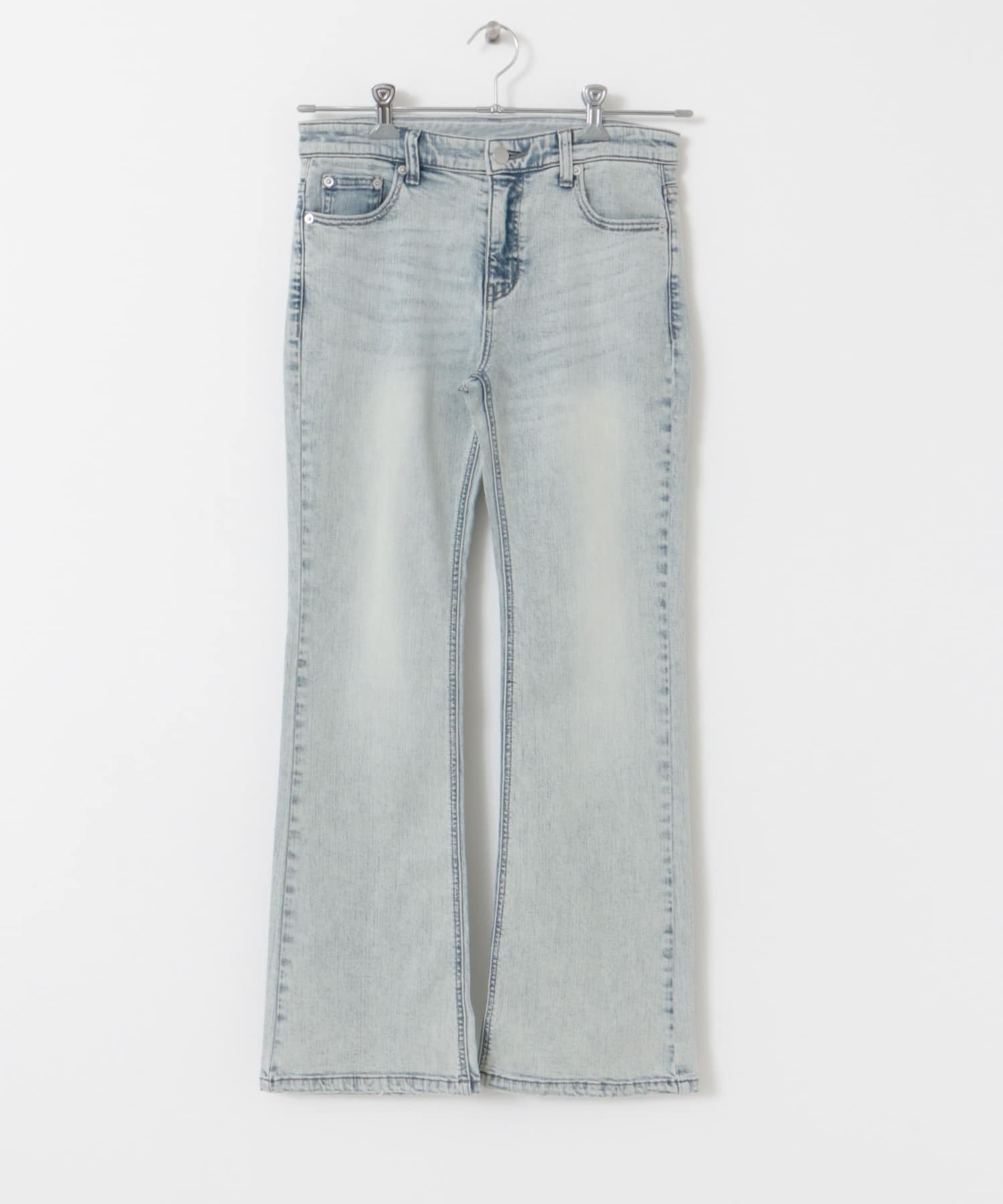 ローライズフレアデニムパンツ L.BLUE S