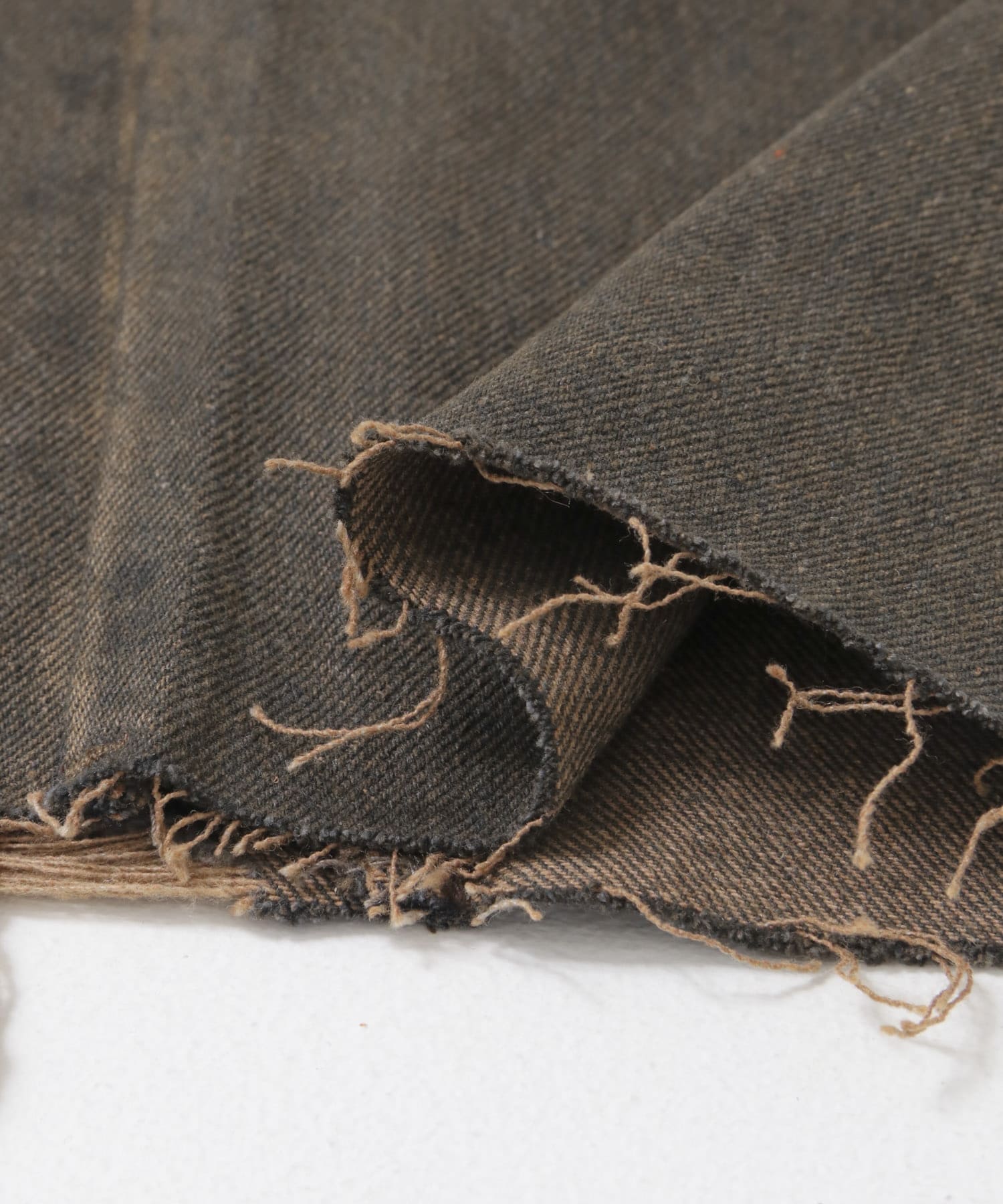 ダメージストレートデニム BROWN S