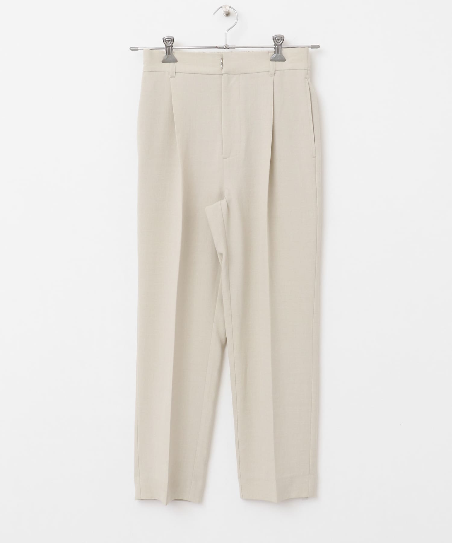 『UR TECH DRYLUXE』リネンライクテーパードパンツ GREIGE S