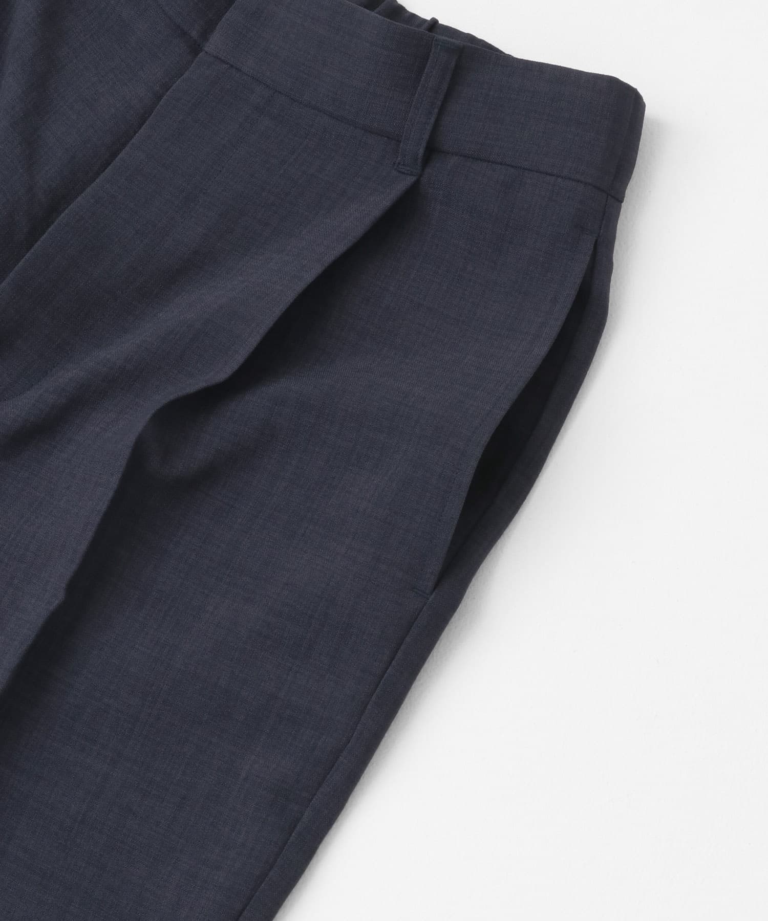 『UR TECH DRYLUXE』リネンライクテーパードパンツ NAVY S