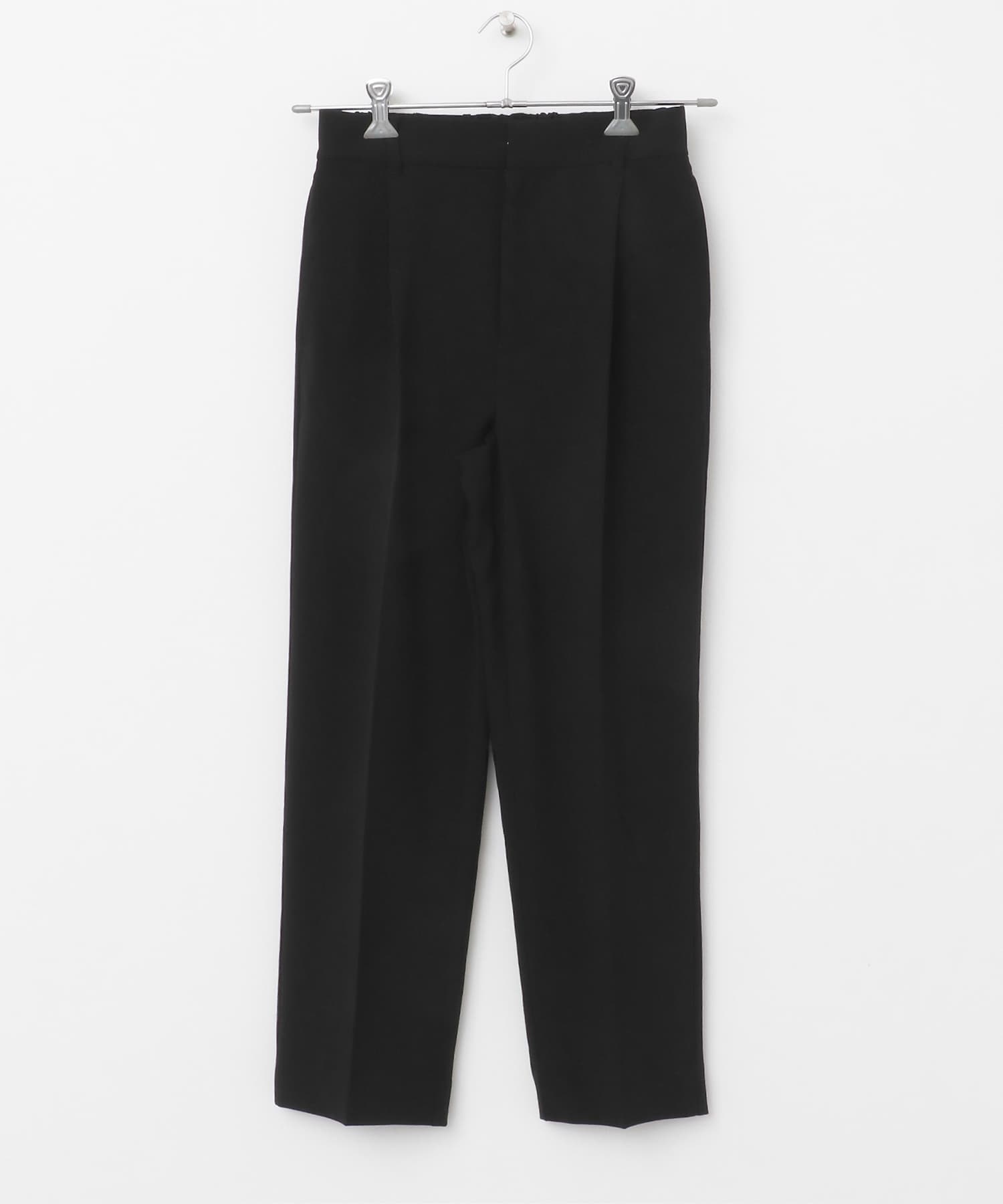 『UR TECH DRYLUXE』リネンライクテーパードパンツ BLACK S