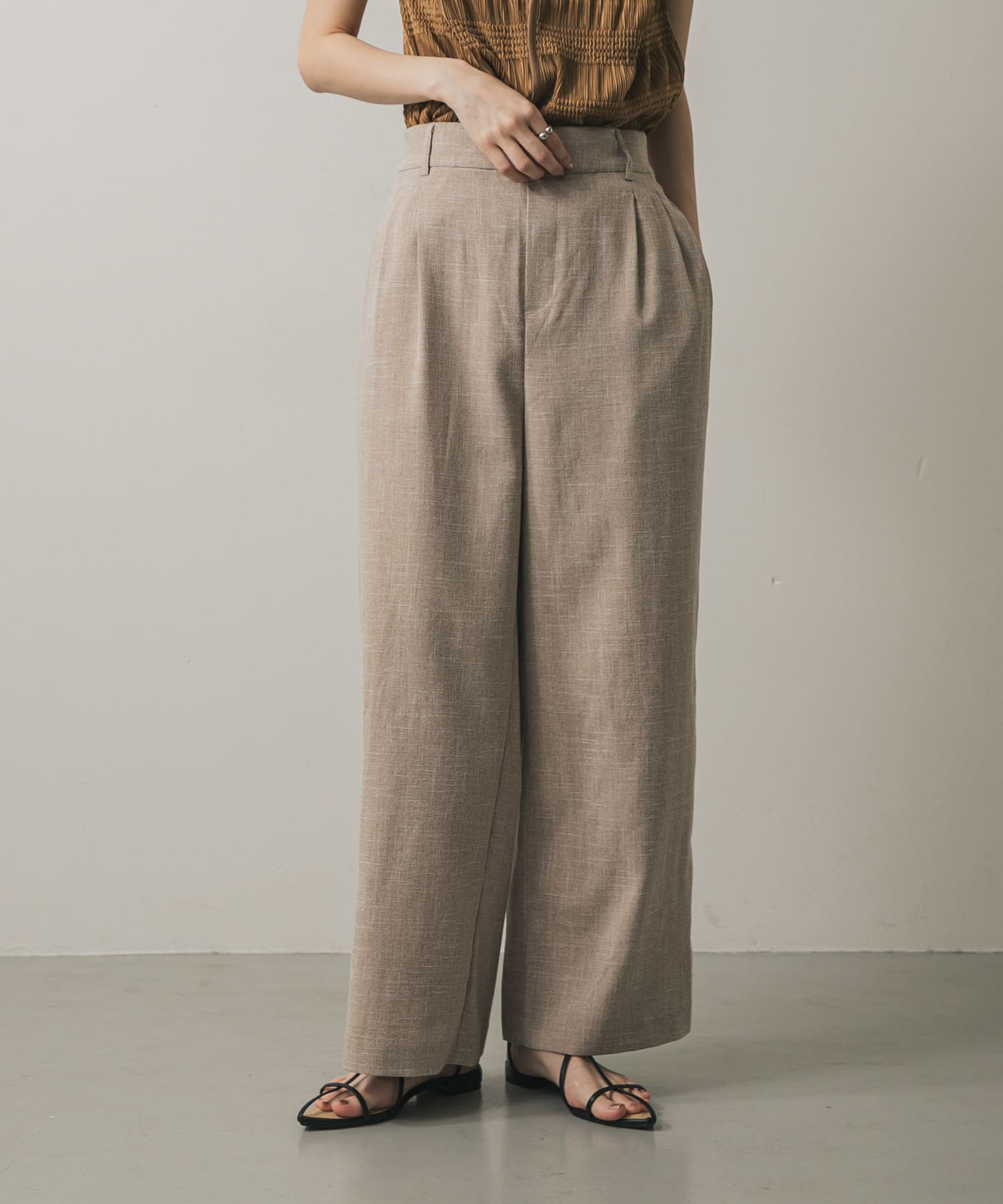 ツイードワイドイージーパンツ