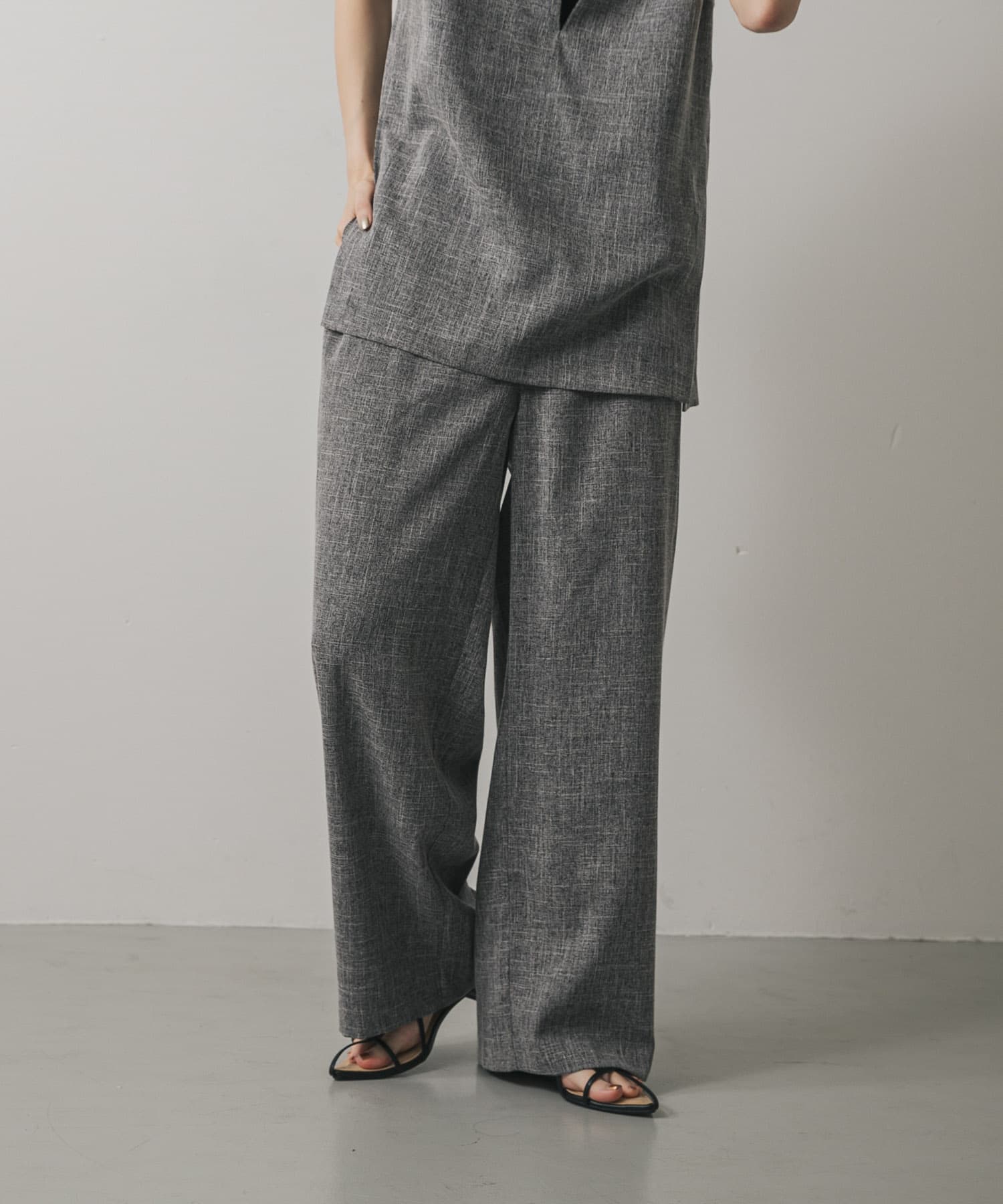 ツイードワイドイージーパンツ