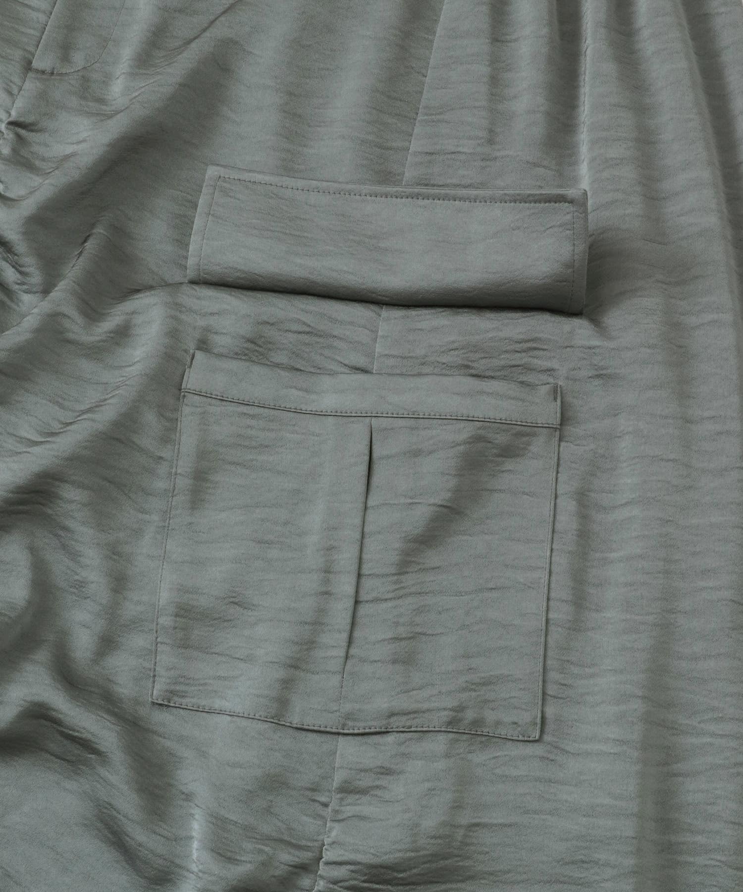 サテンサイドポケットスカート GRAY one
