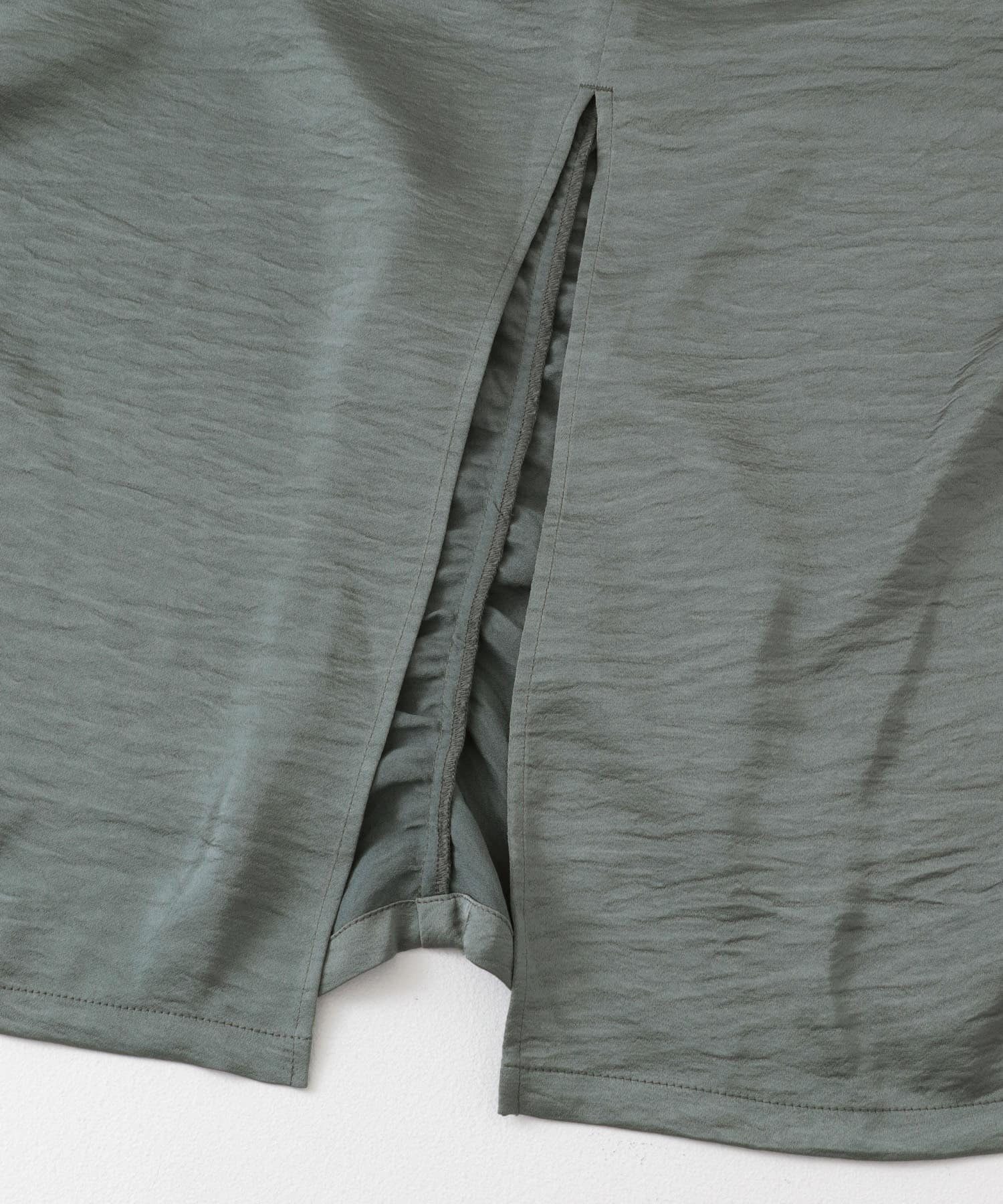 サテンサイドポケットスカート GRAY one
