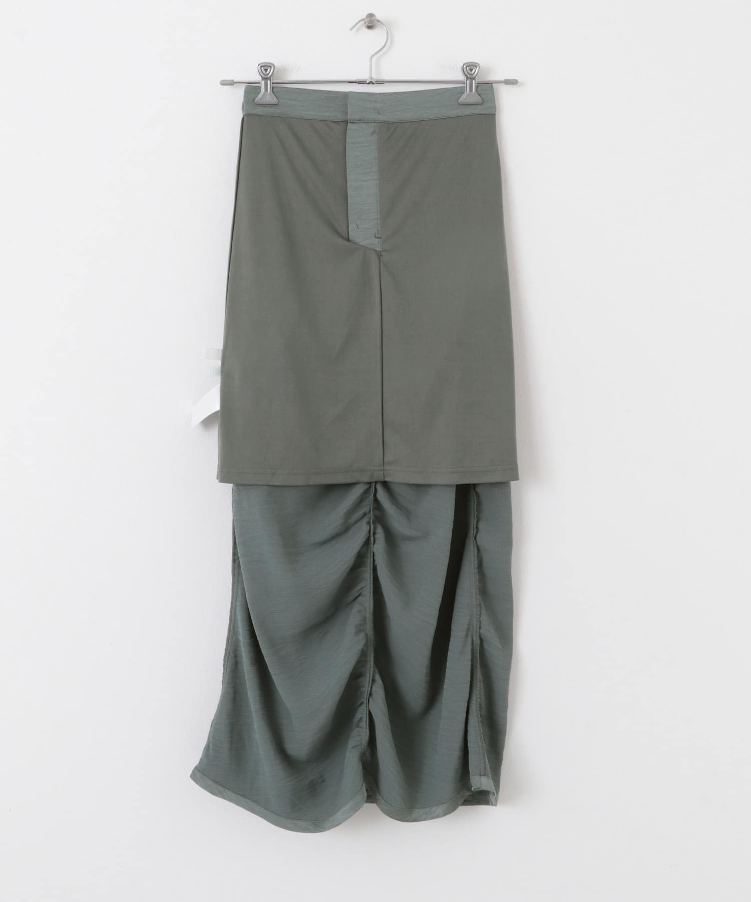 サテンサイドポケットスカート GRAY one
