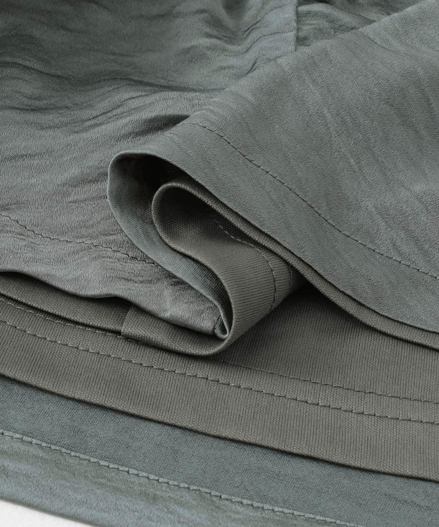 サテンサイドポケットスカート GRAY one