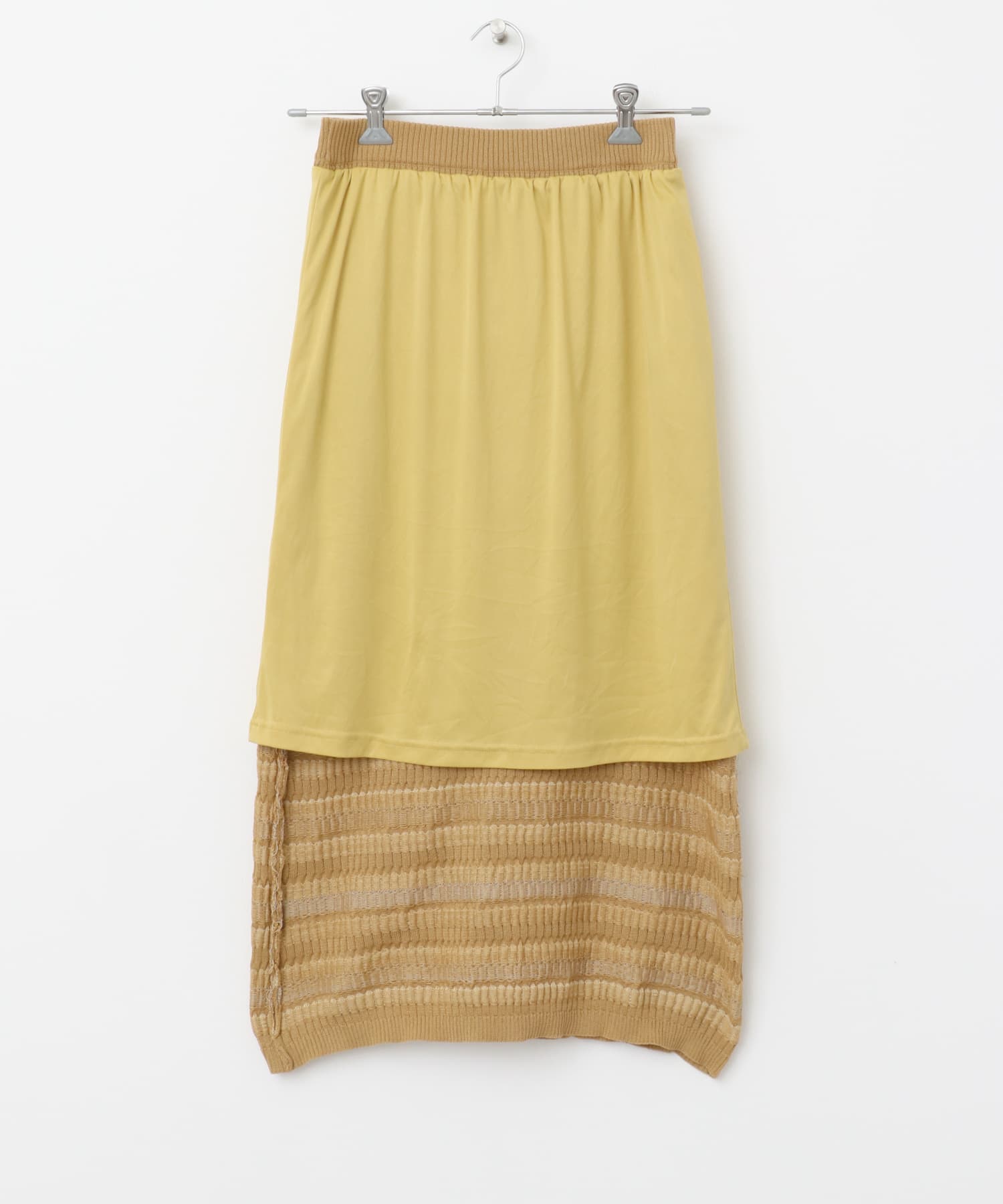 マルチボーダーニットスカート BEIGE one