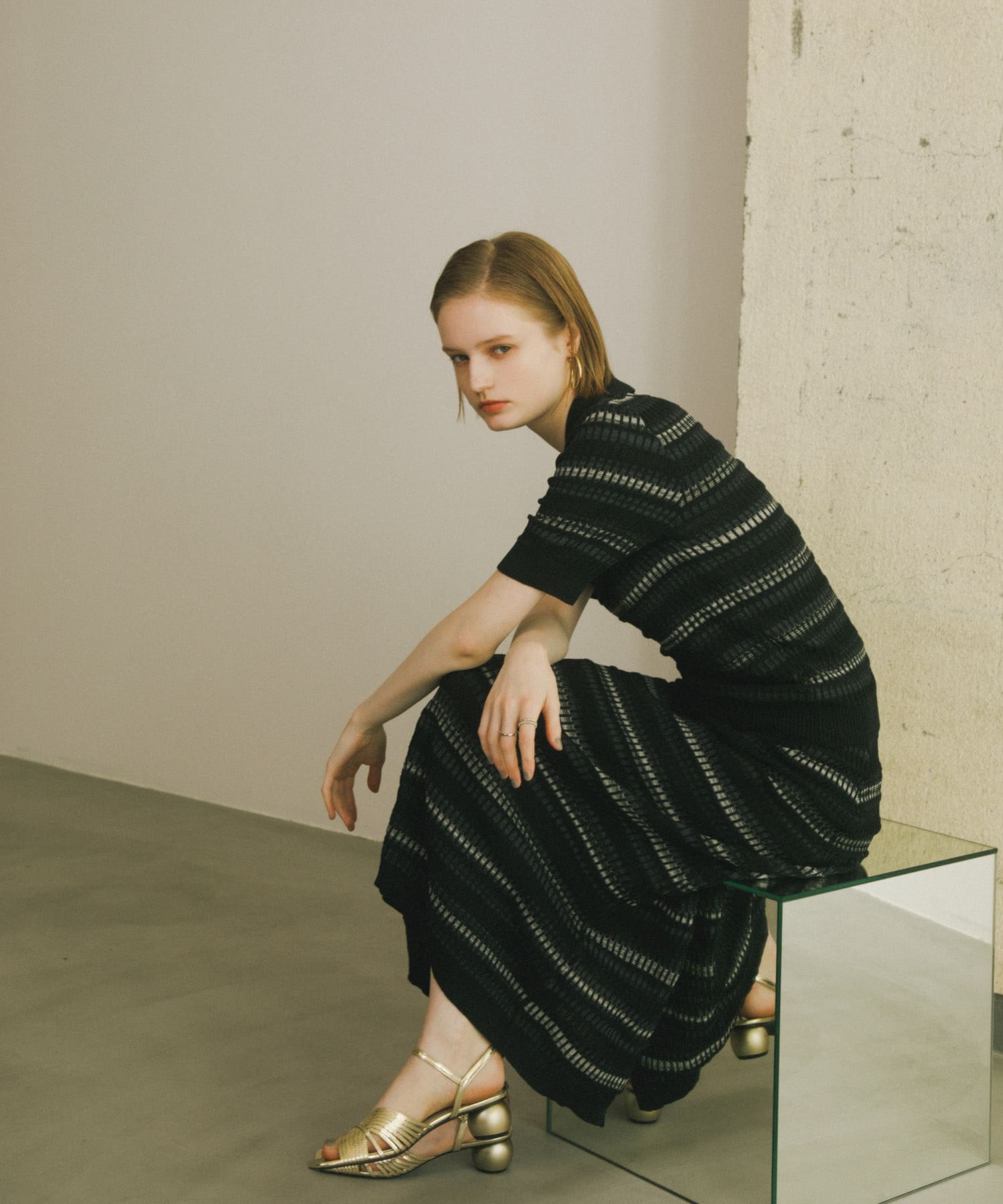 マルチボーダーニットスカート