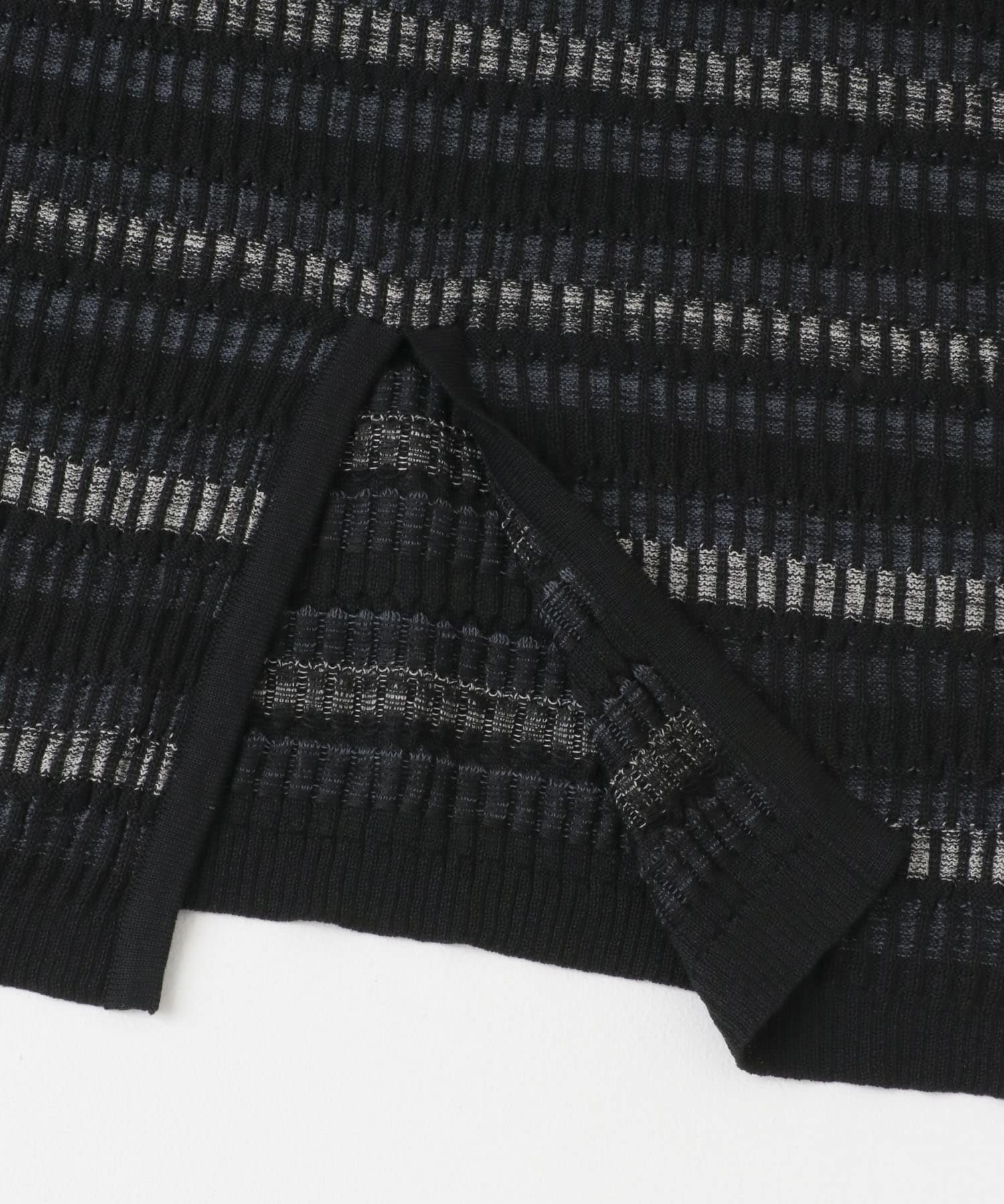 マルチボーダーニットスカート BLACK one