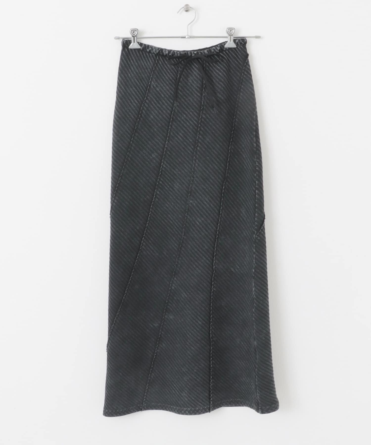 バイアスリブスカート BLACK one