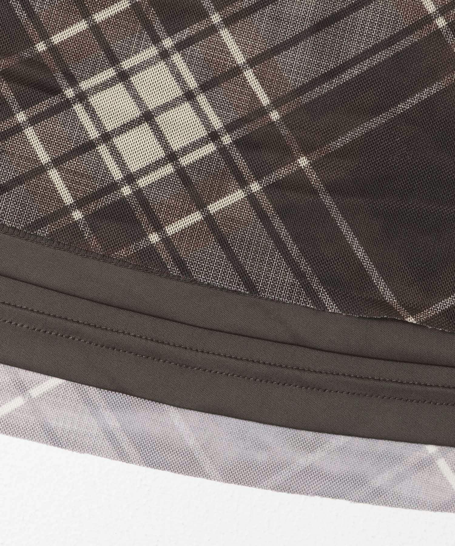 シアーチェックスカート BROWN one