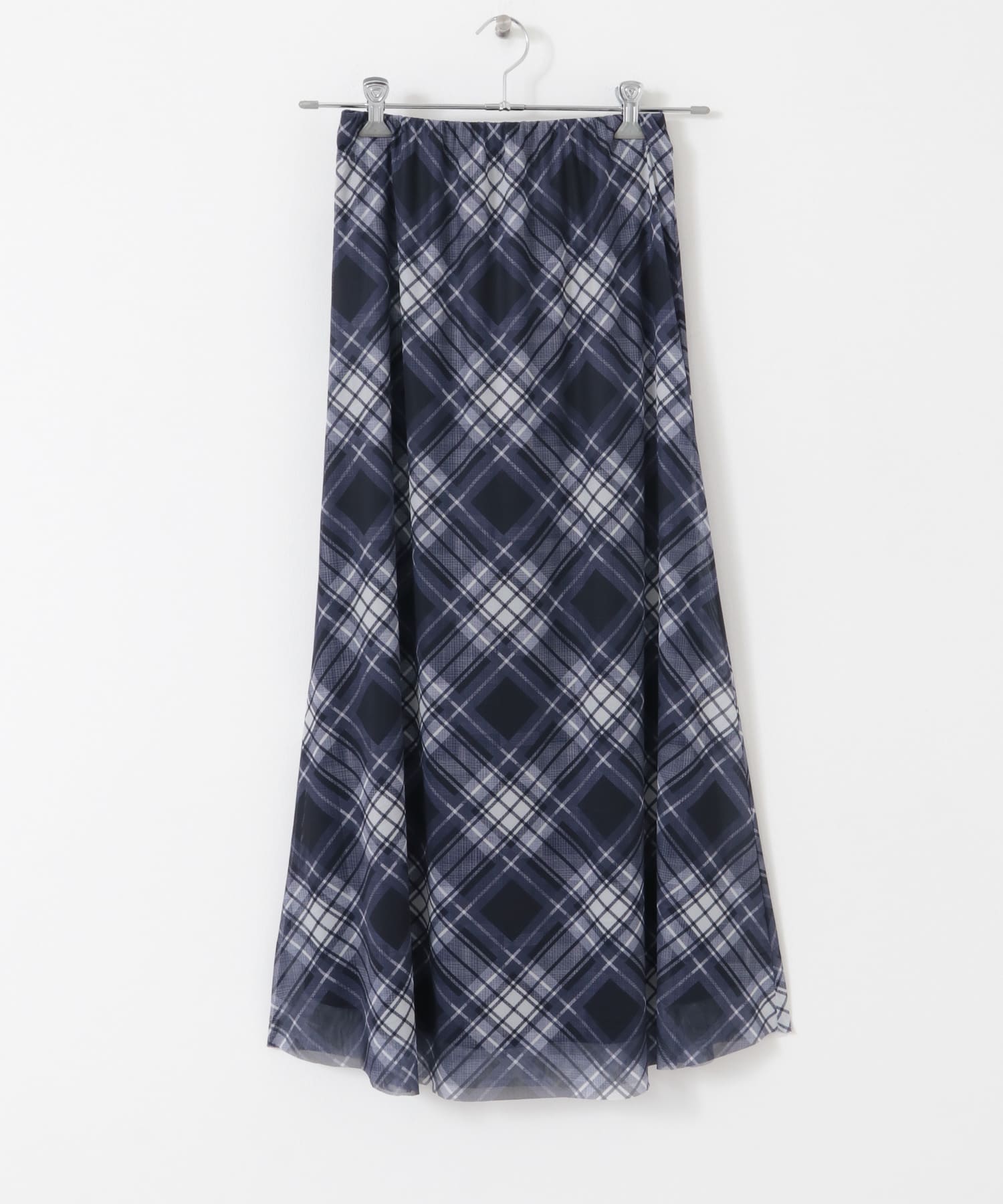 シアーチェックスカート NAVY one