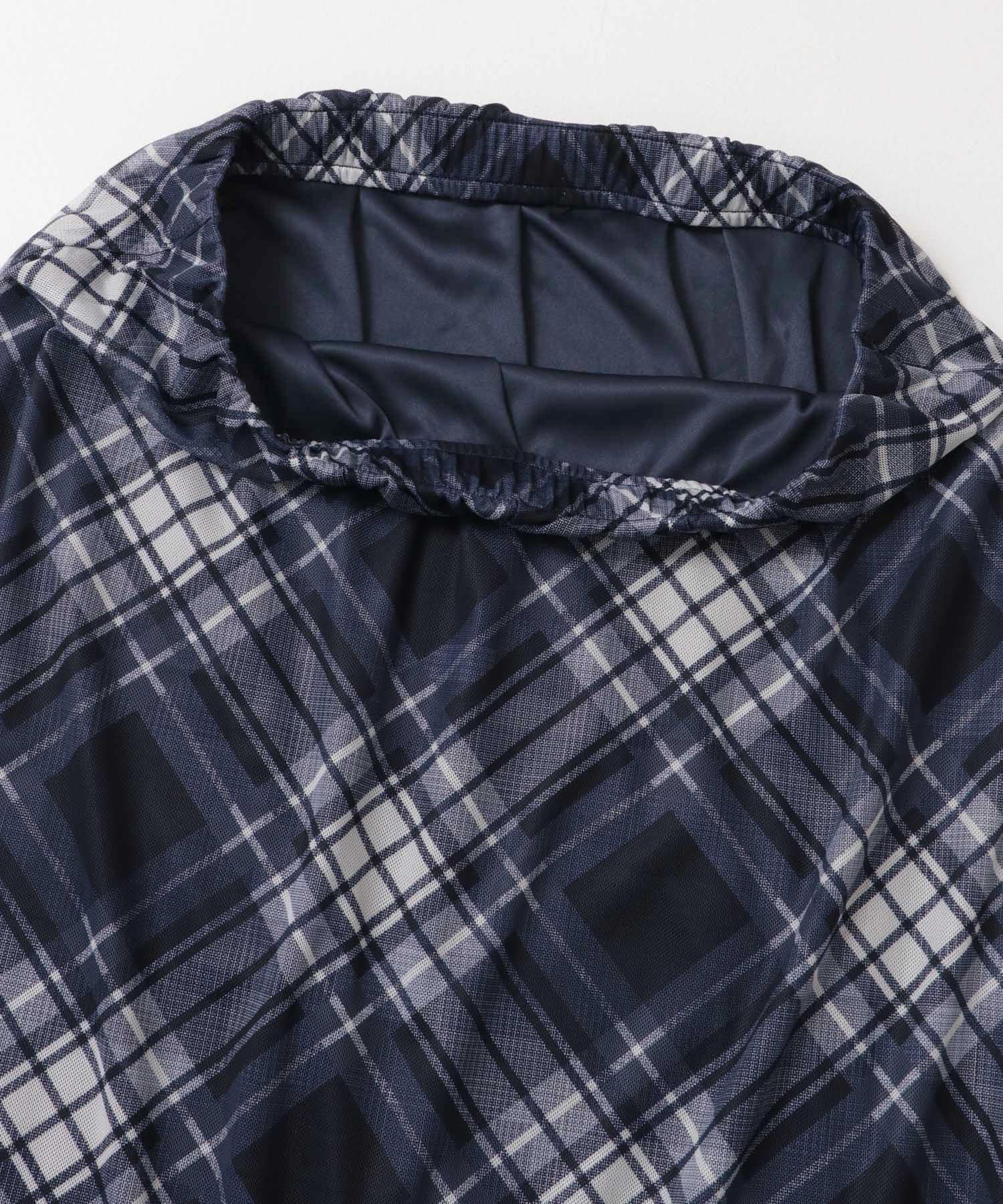シアーチェックスカート NAVY one
