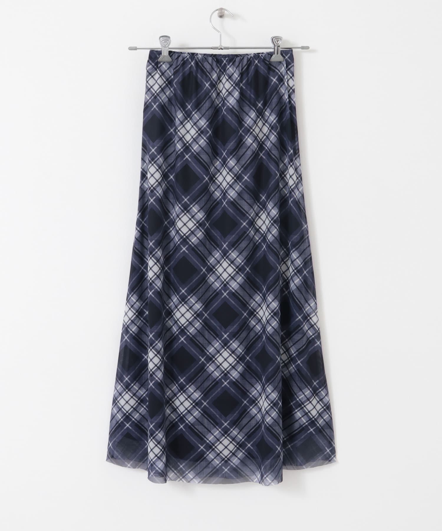 シアーチェックスカート NAVY one