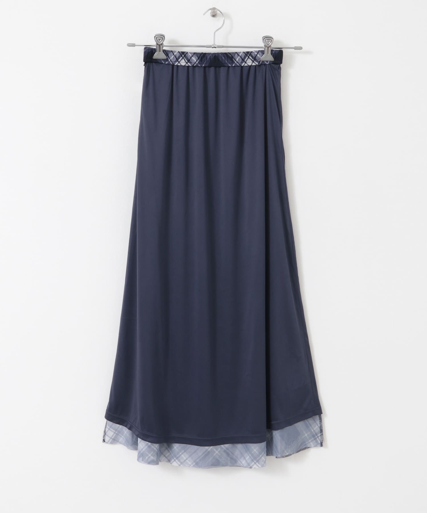 シアーチェックスカート NAVY one