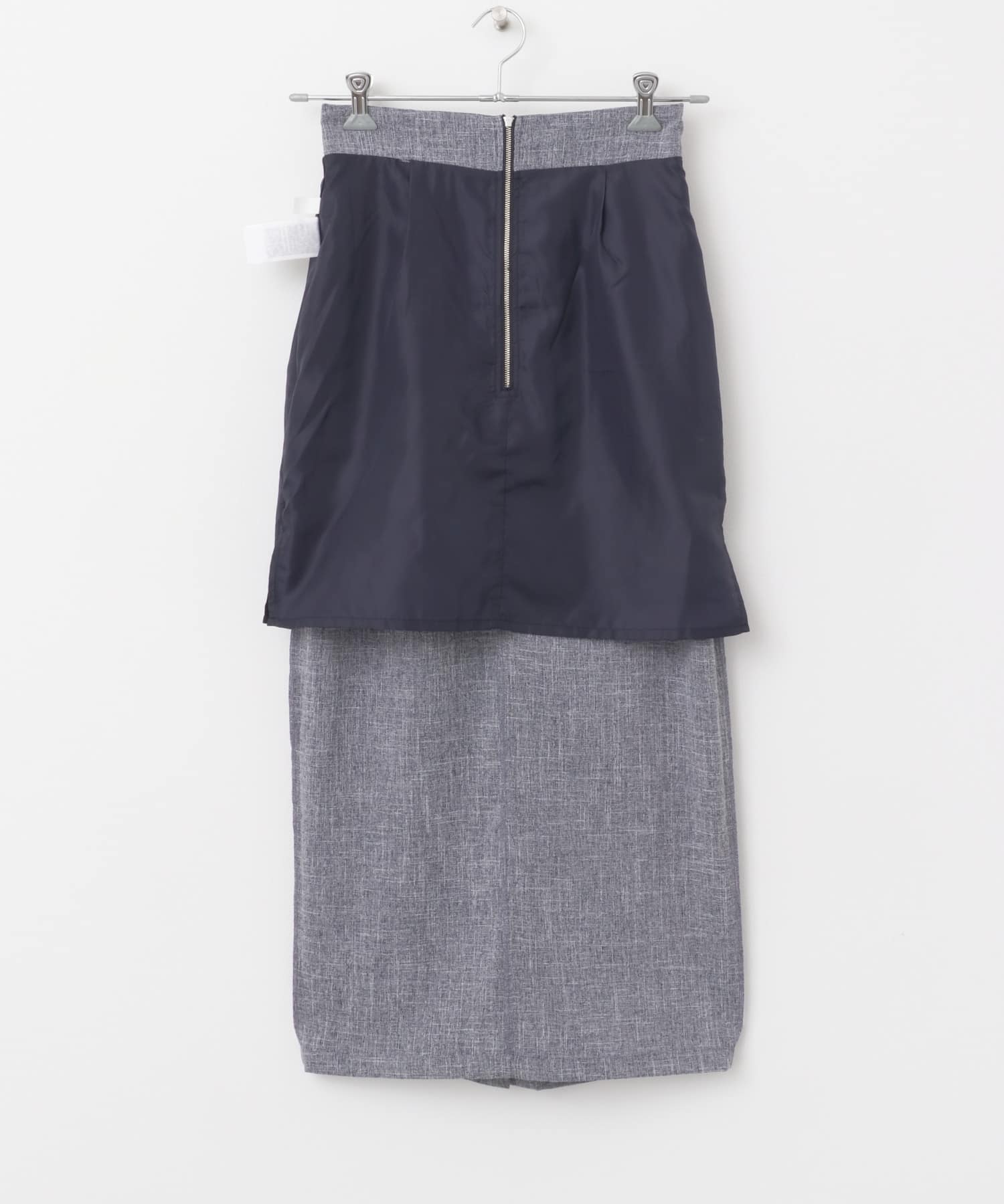 ツイードジップアイラインスカート NAVY S