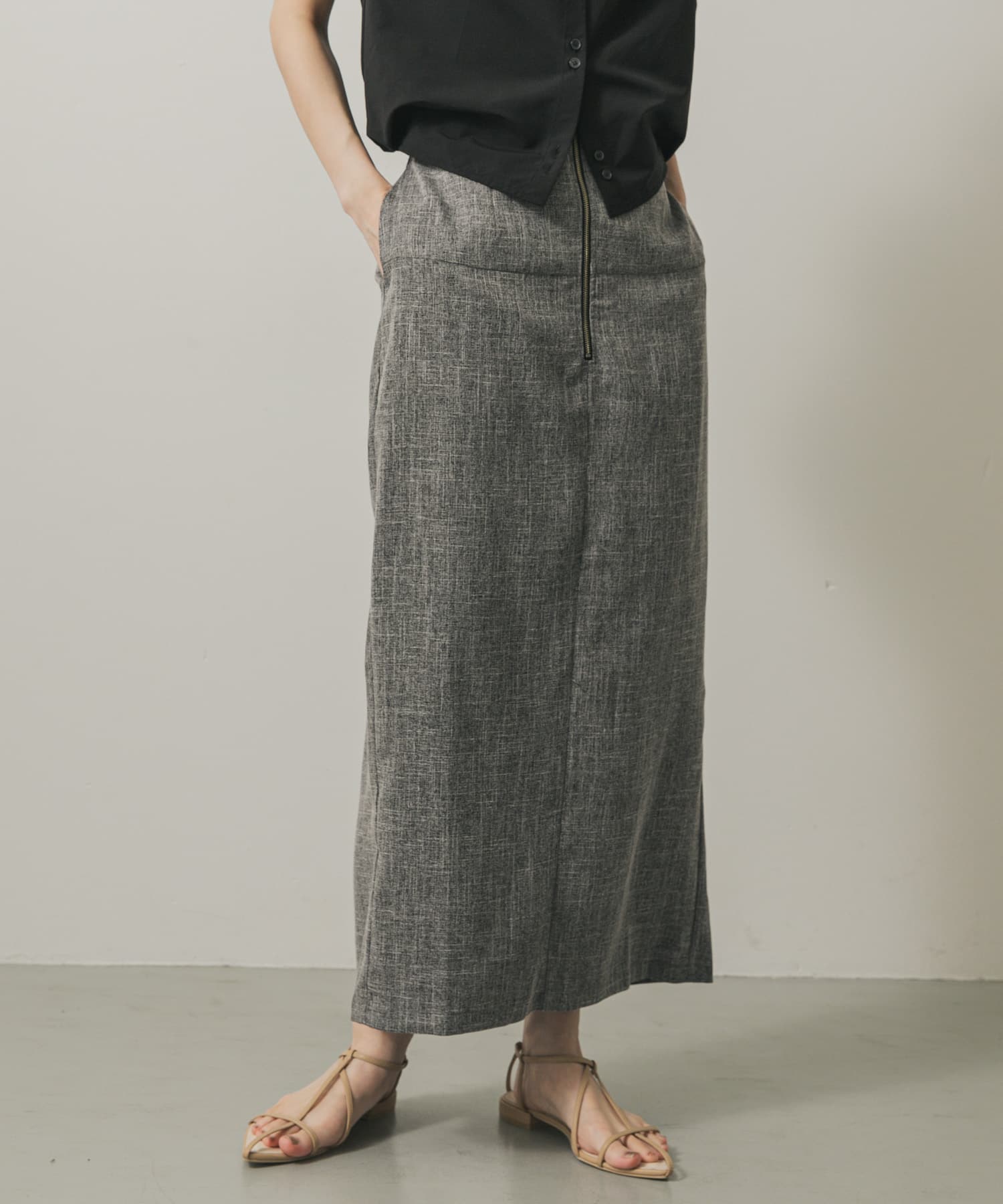 ツイードジップアイラインスカート