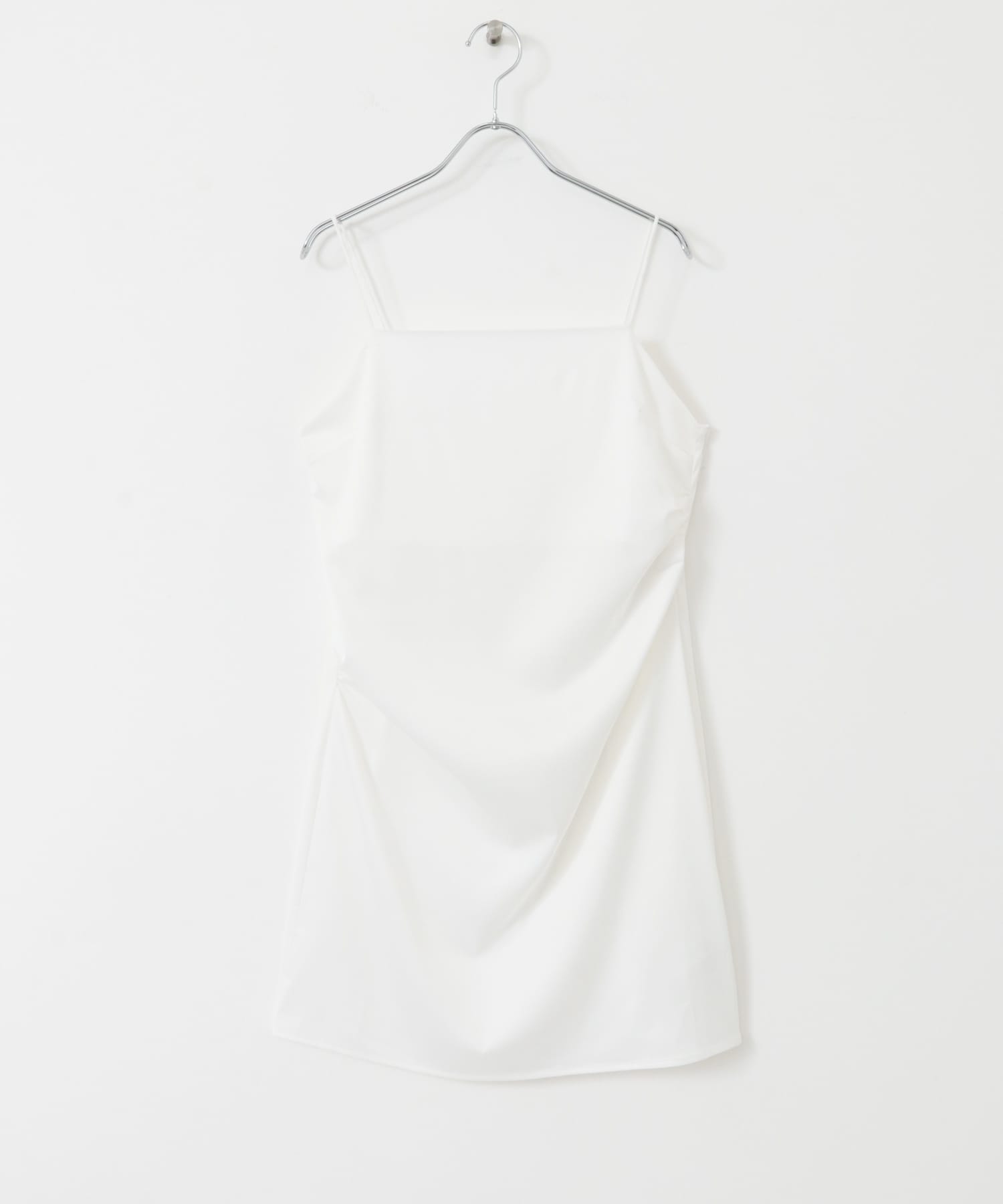 サテンタックミニキャミワンピース OFF WHITE one