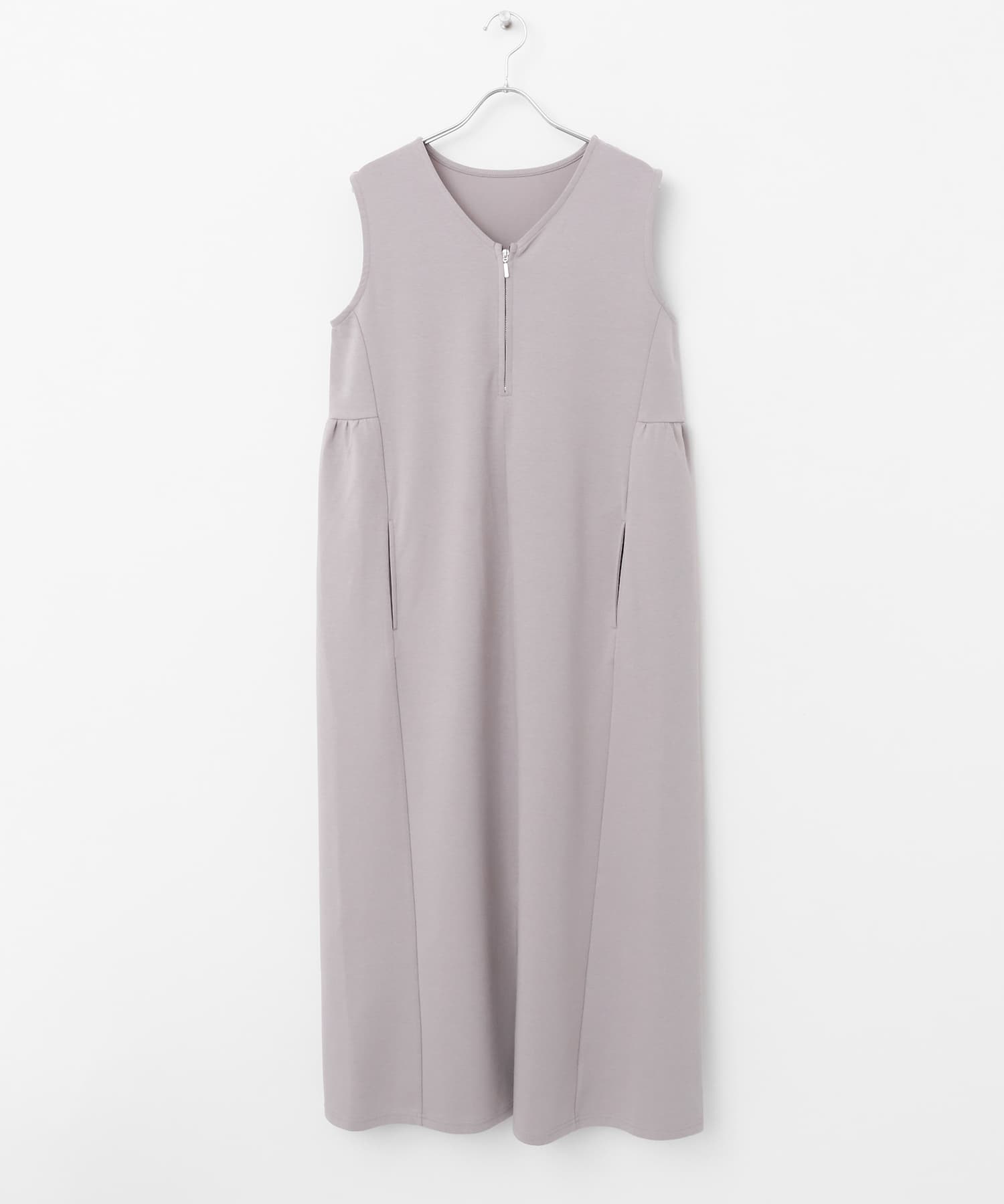 ZIPVネックカットワンピース GRAY COMPACT