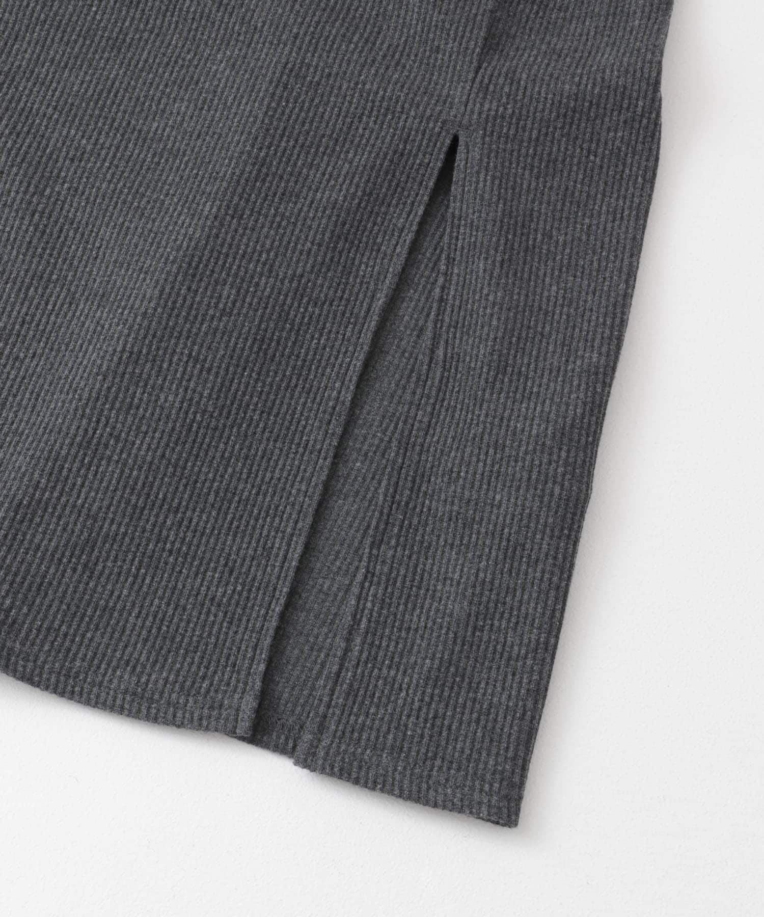 アシメネックリブワンピース CHARCOAL COMPACT